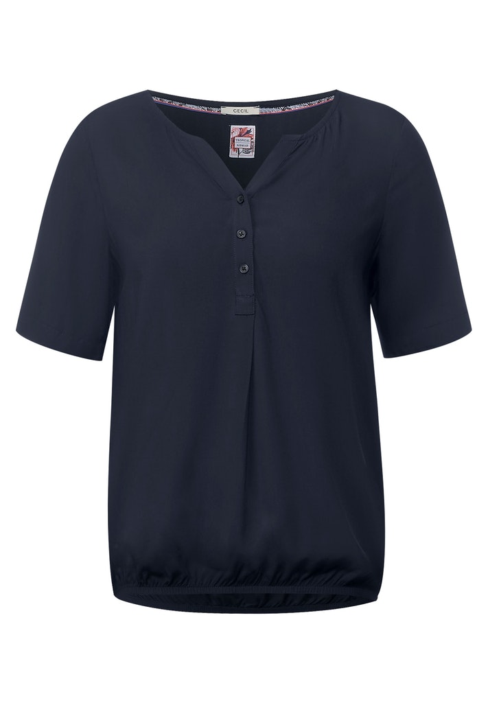 Bluse mit Gummizug im Saum