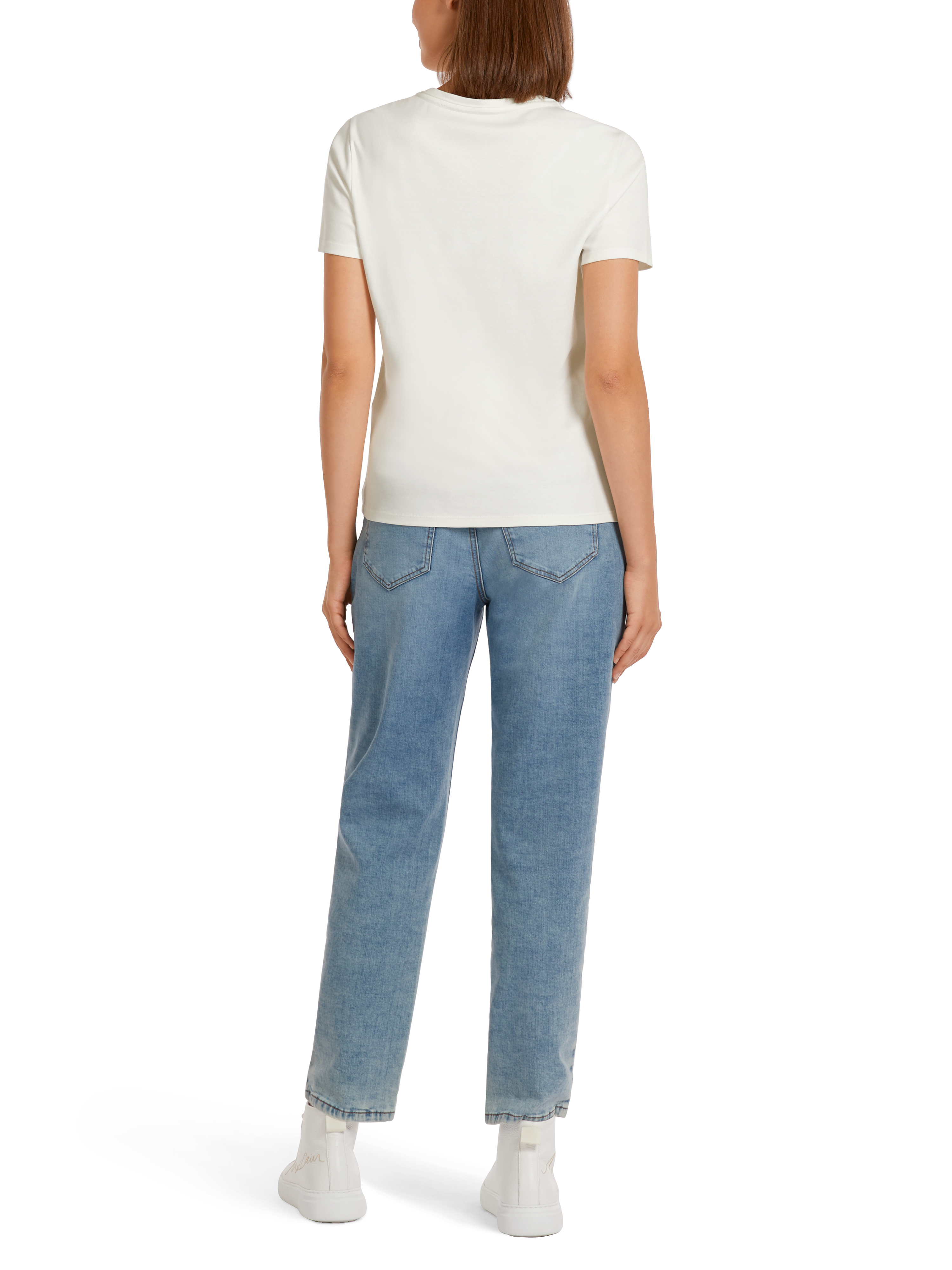T-Shirt mit Leo-Print und Strassdetails