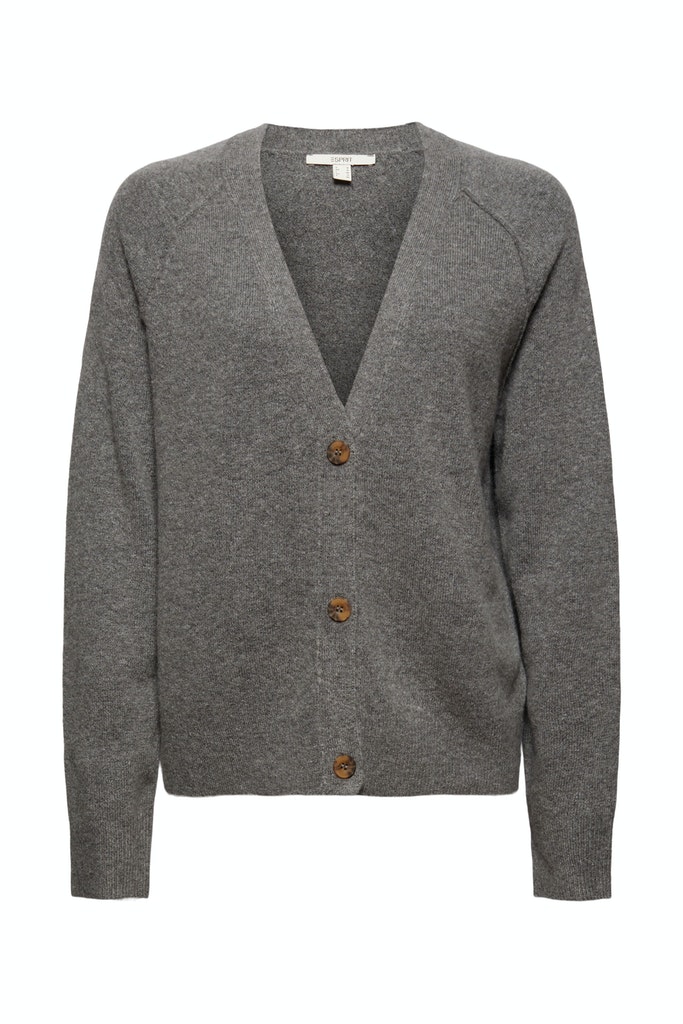 Mit Wolle: V-Neck Cardigan