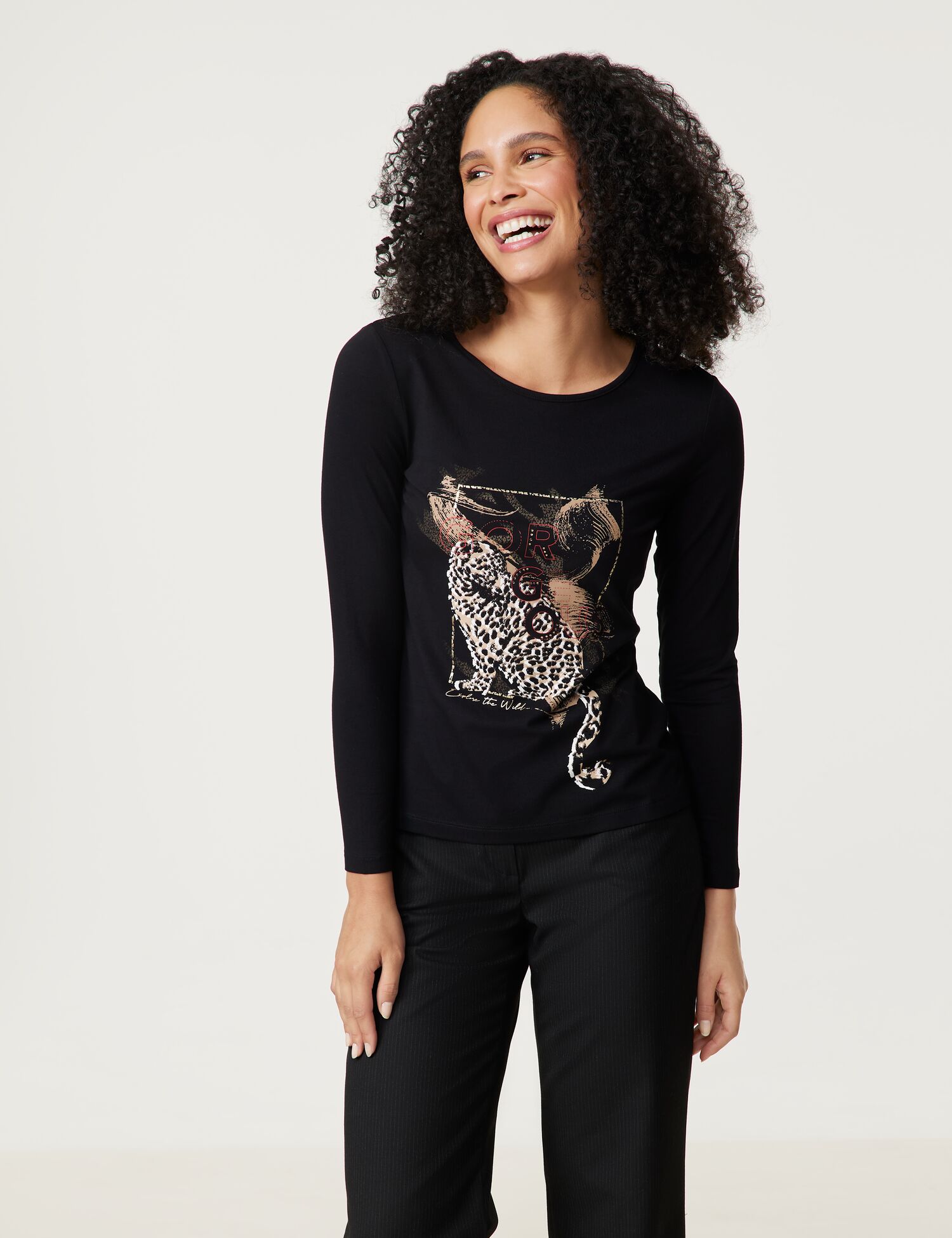 Nachhaltiges Langarmshirt mit Frontprint