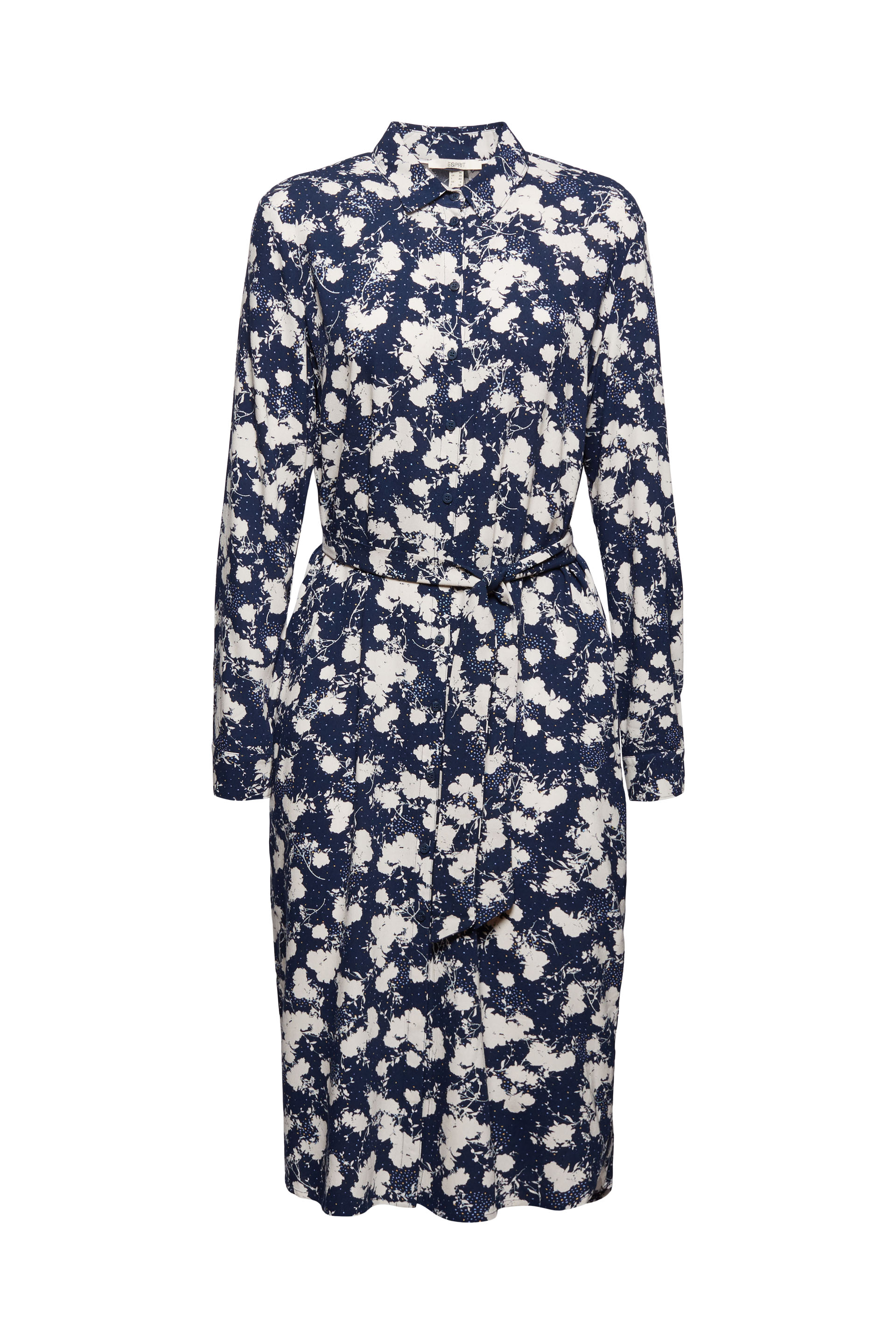 Hemdblusenkleid mit mordernem Blumen-Print