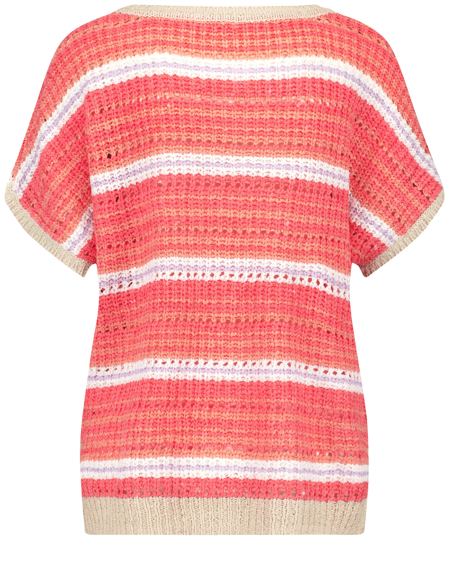 Legerer Kurzarmpullover mit Lochmuster