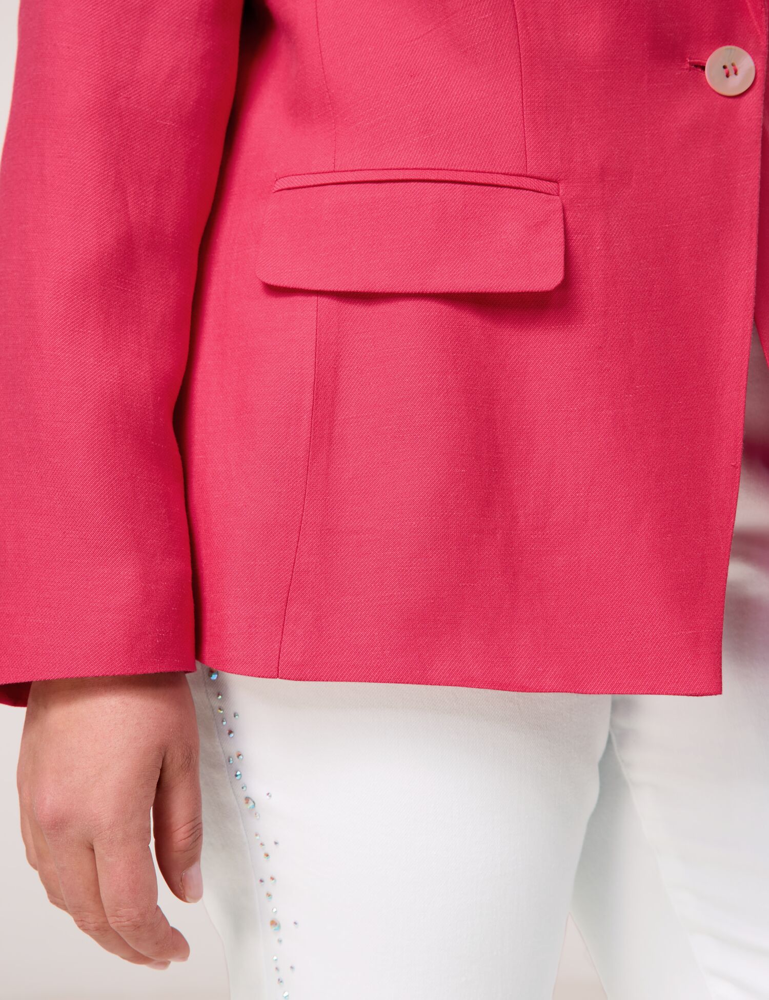 Blazer aus Viskose-Leinen-Mix