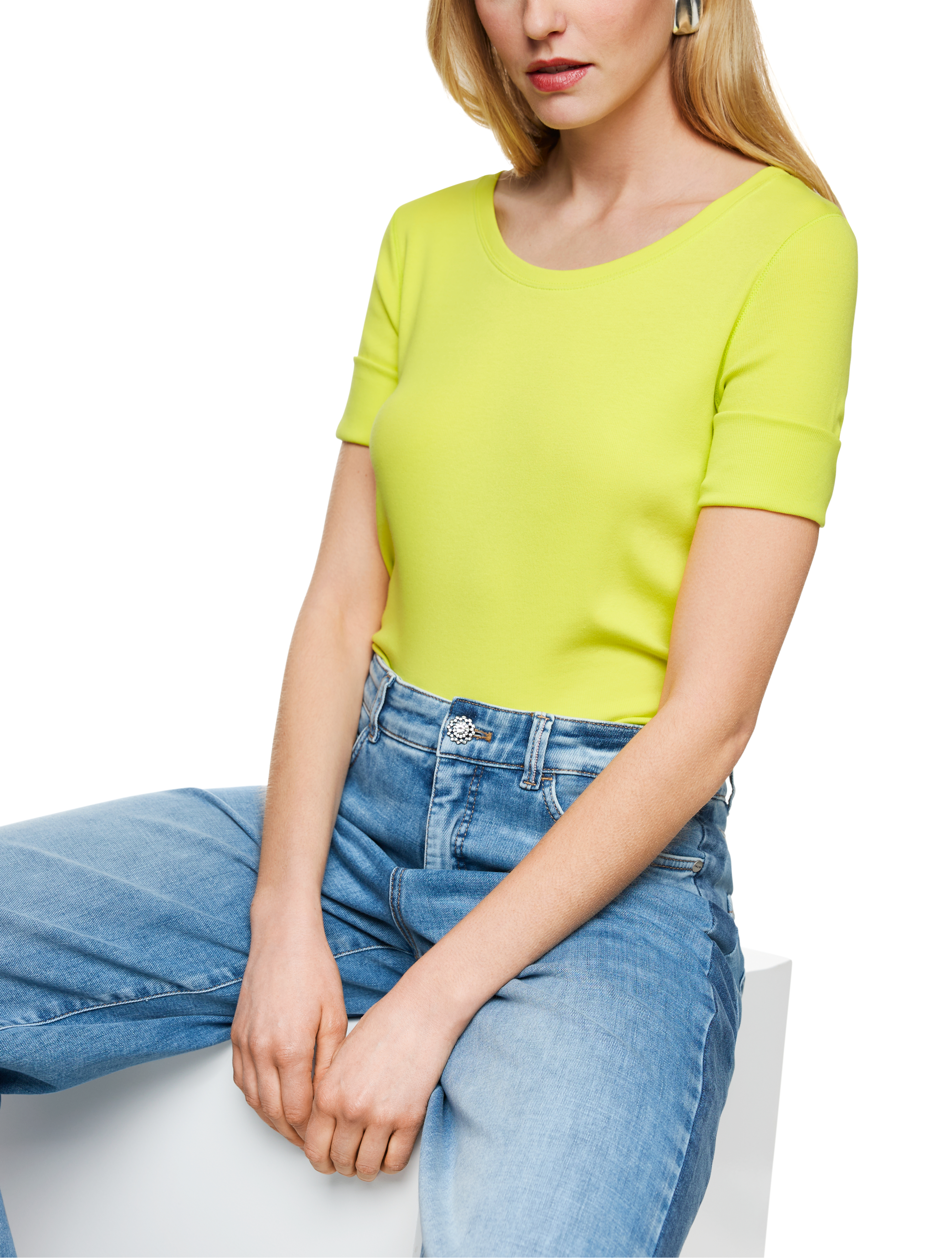 T-Shirt mit Turn-up-Ärmeln