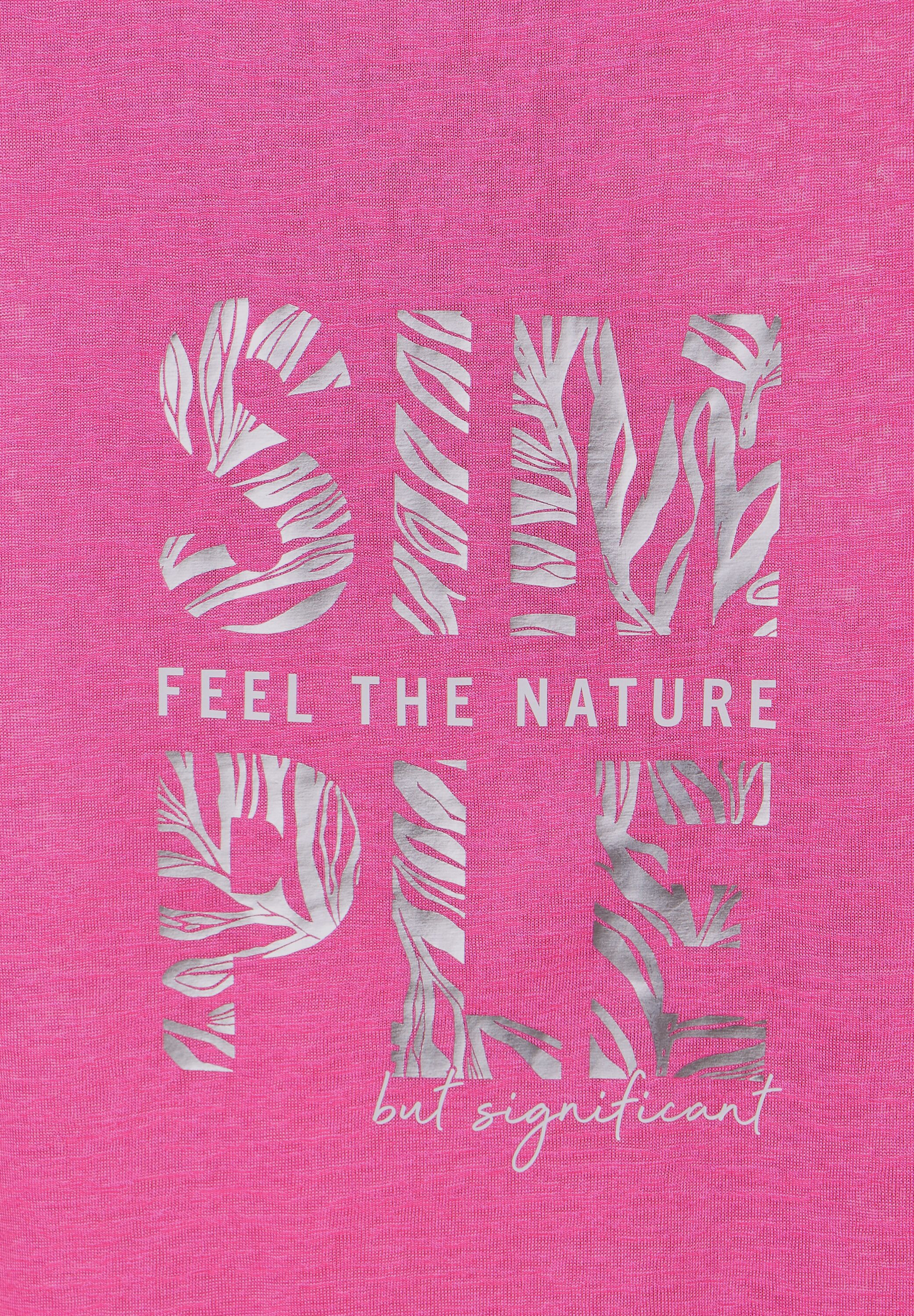 T-Shirt in Leinenoptik