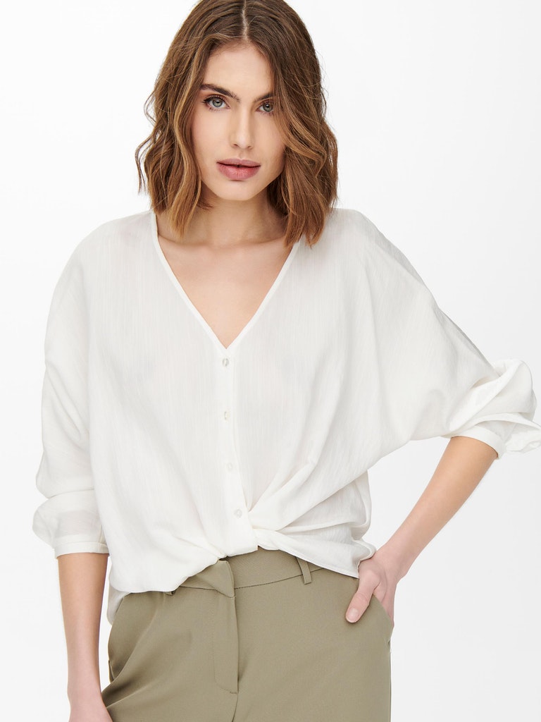 ONLMASCHA LS SHORT KNOT SHIRT WVN