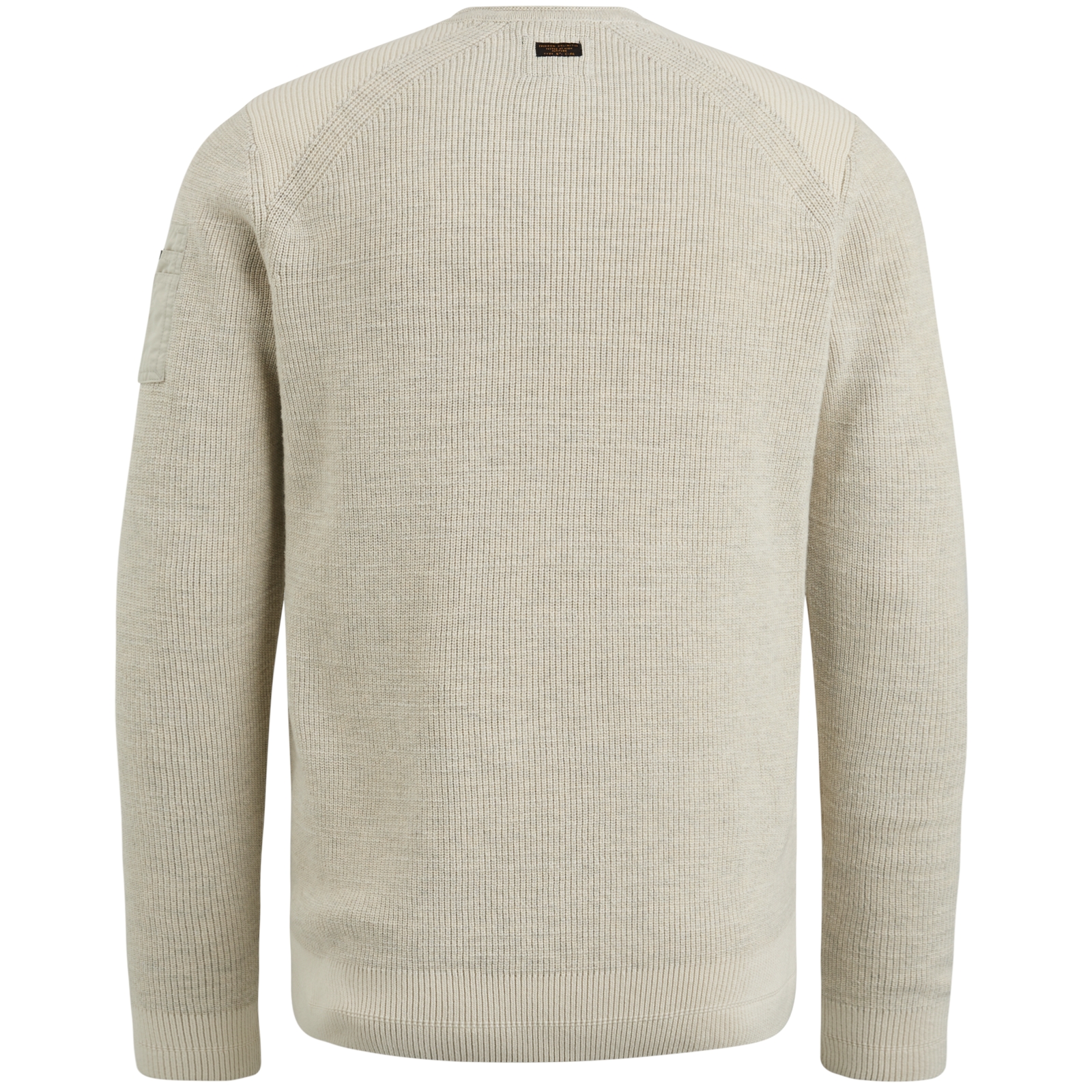 R-neck cotton rib melee knit