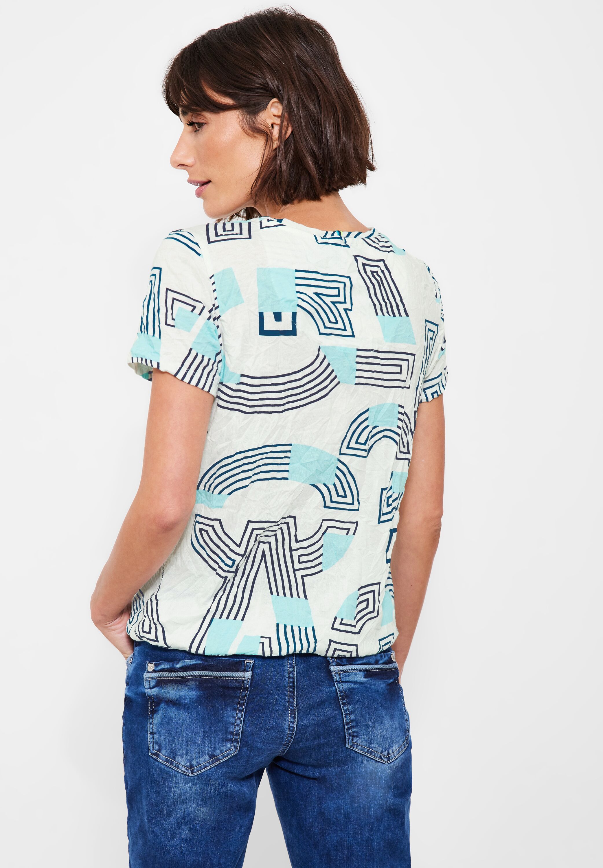 Shirt in Crinkle-Optik