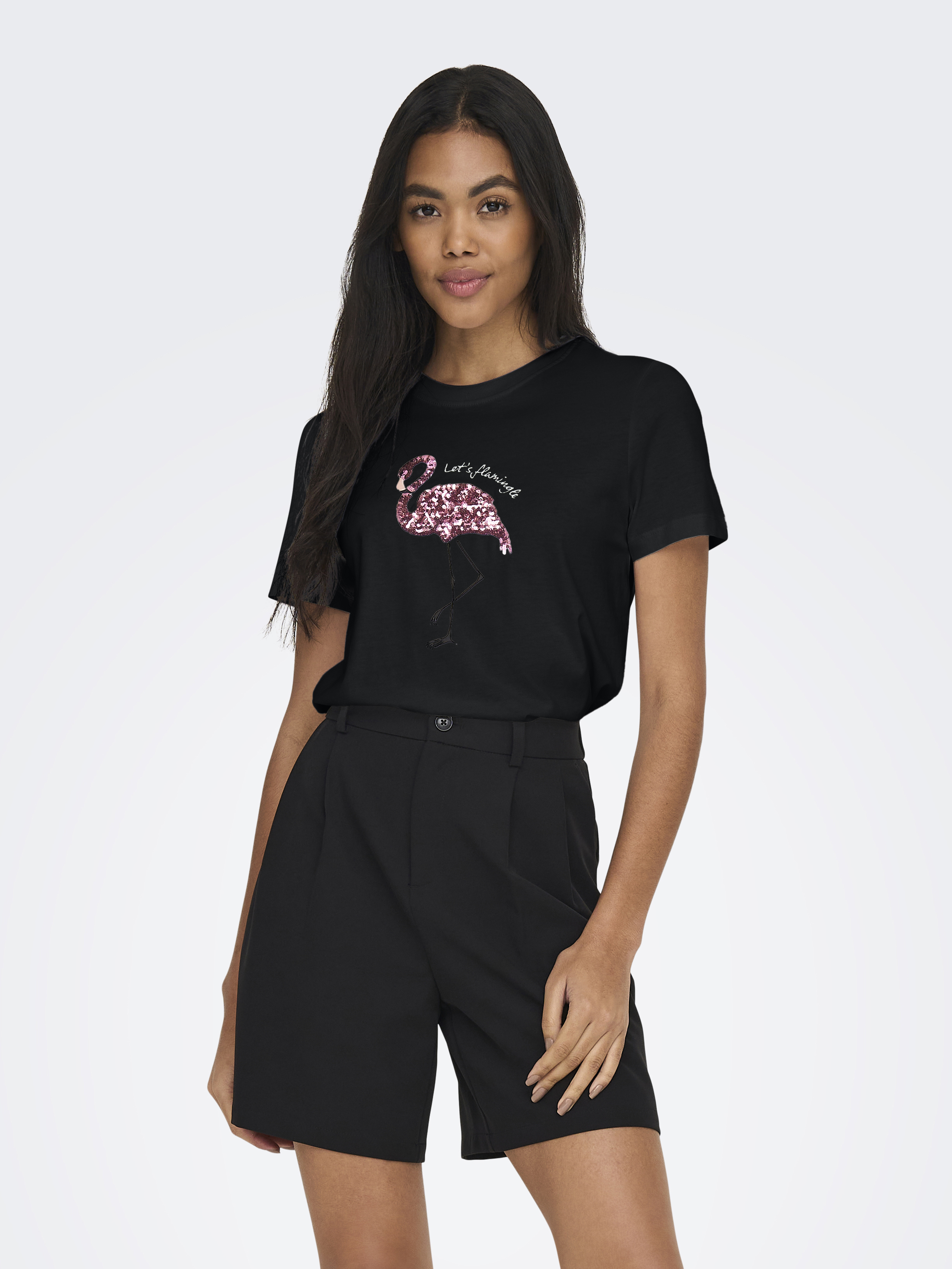 ONLKITA LIFE REG S/S TOP FLAMINGO CS JRS
