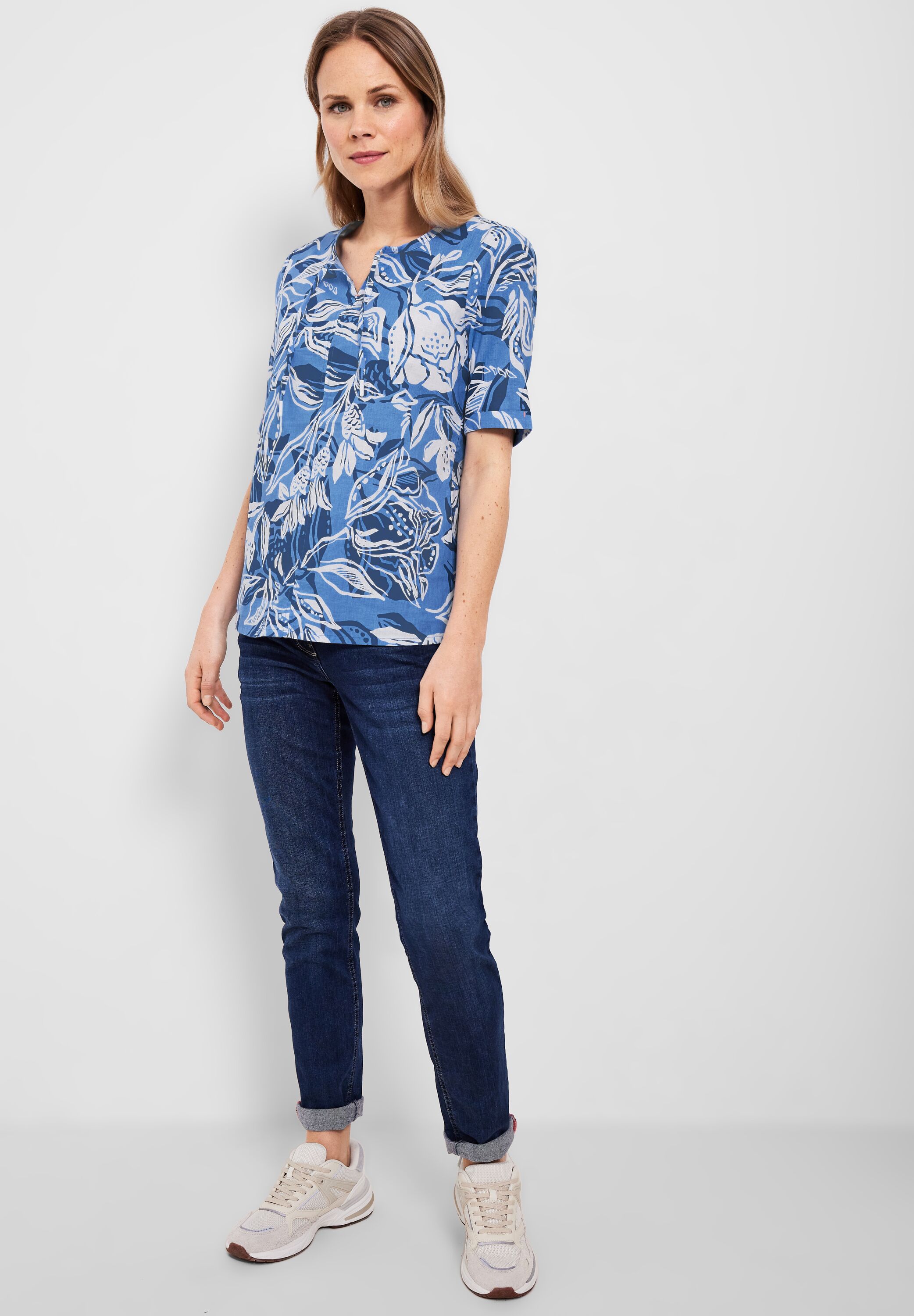 Leinenbluse mit Tunikaband