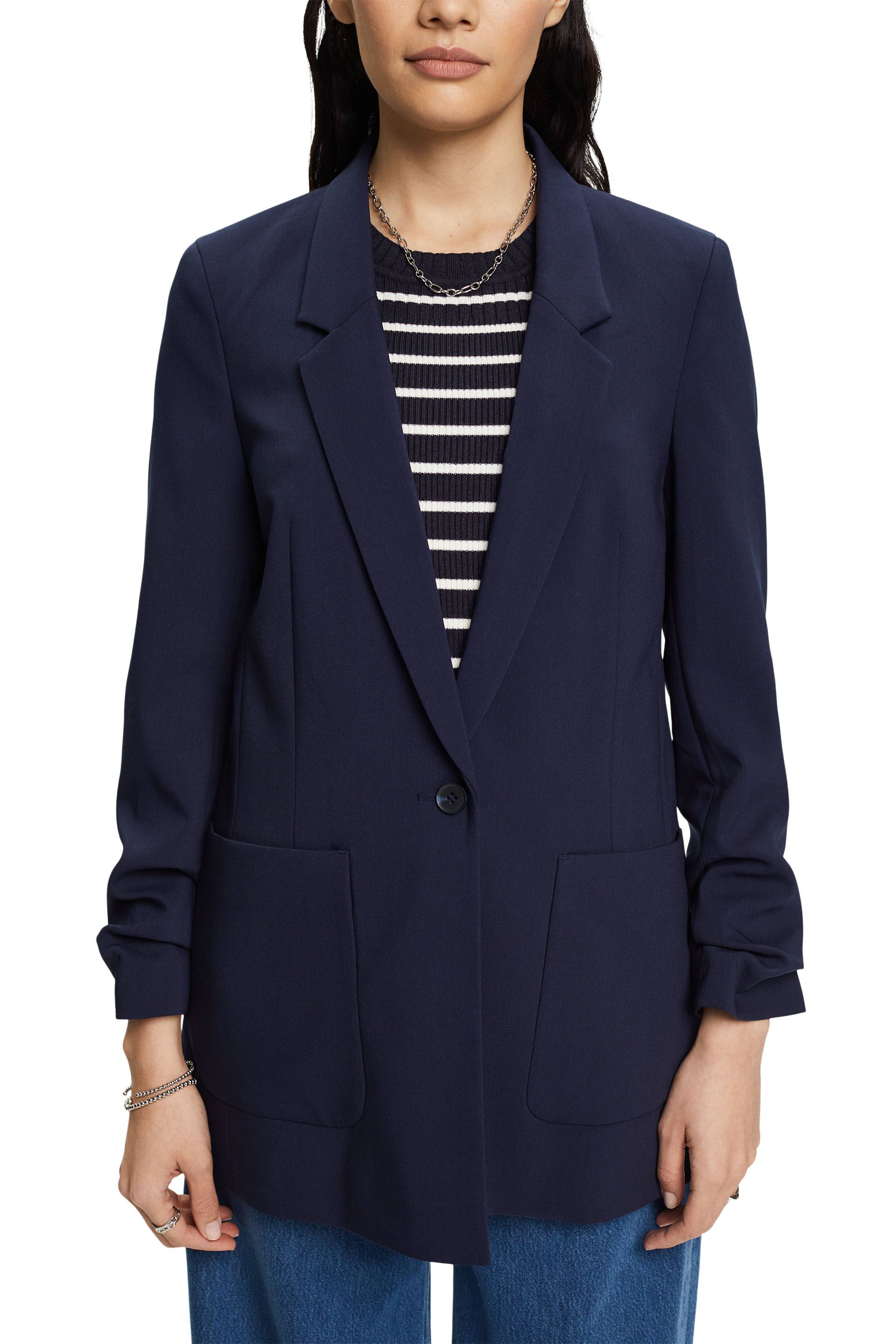 Blazer mit gerüschten Ärmeln
