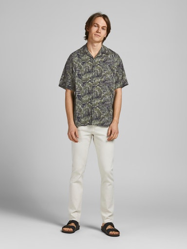 JPRBLALEAF RESORT SHIRT S/S LTN