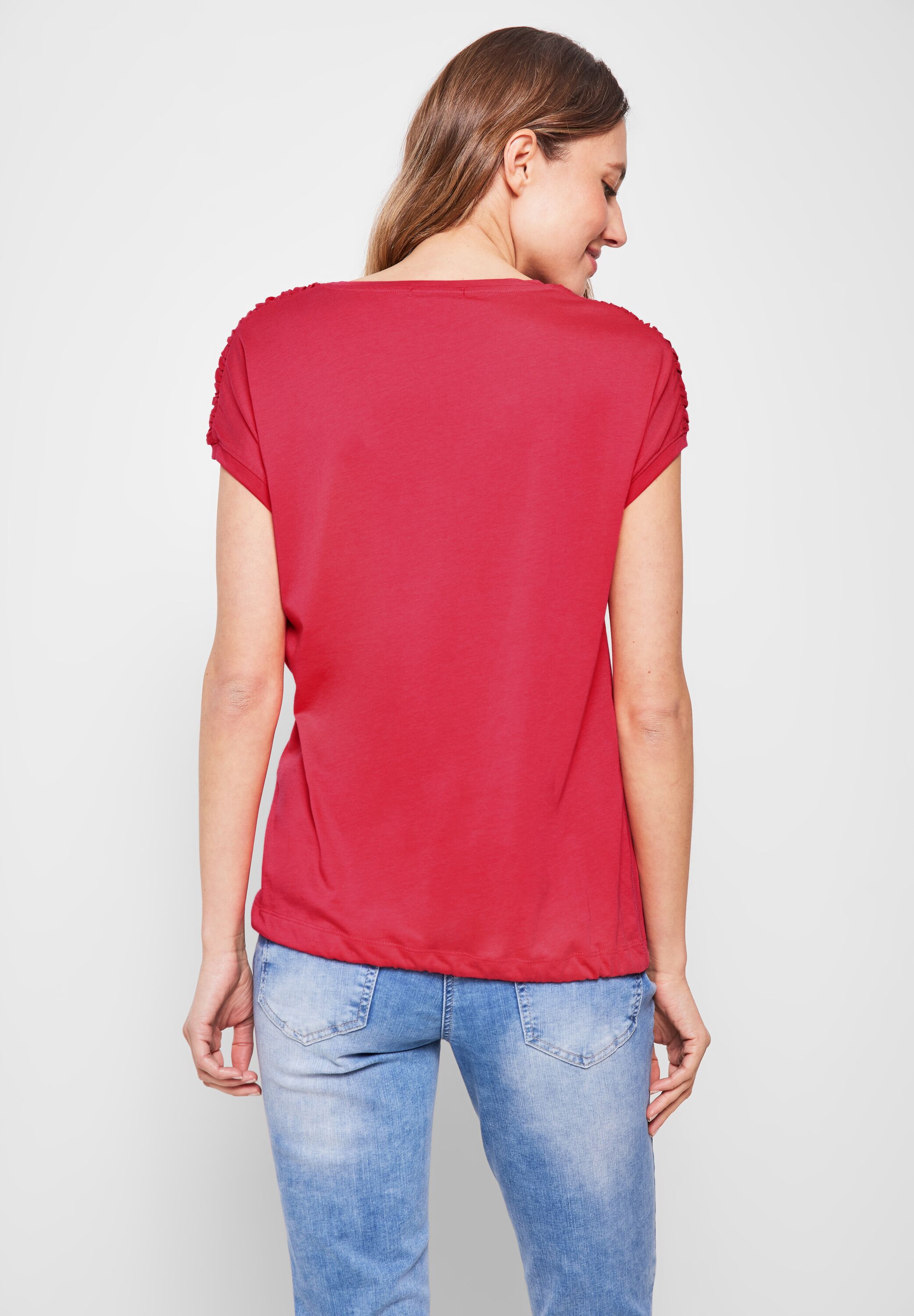 T-Shirt mit Raffdetails