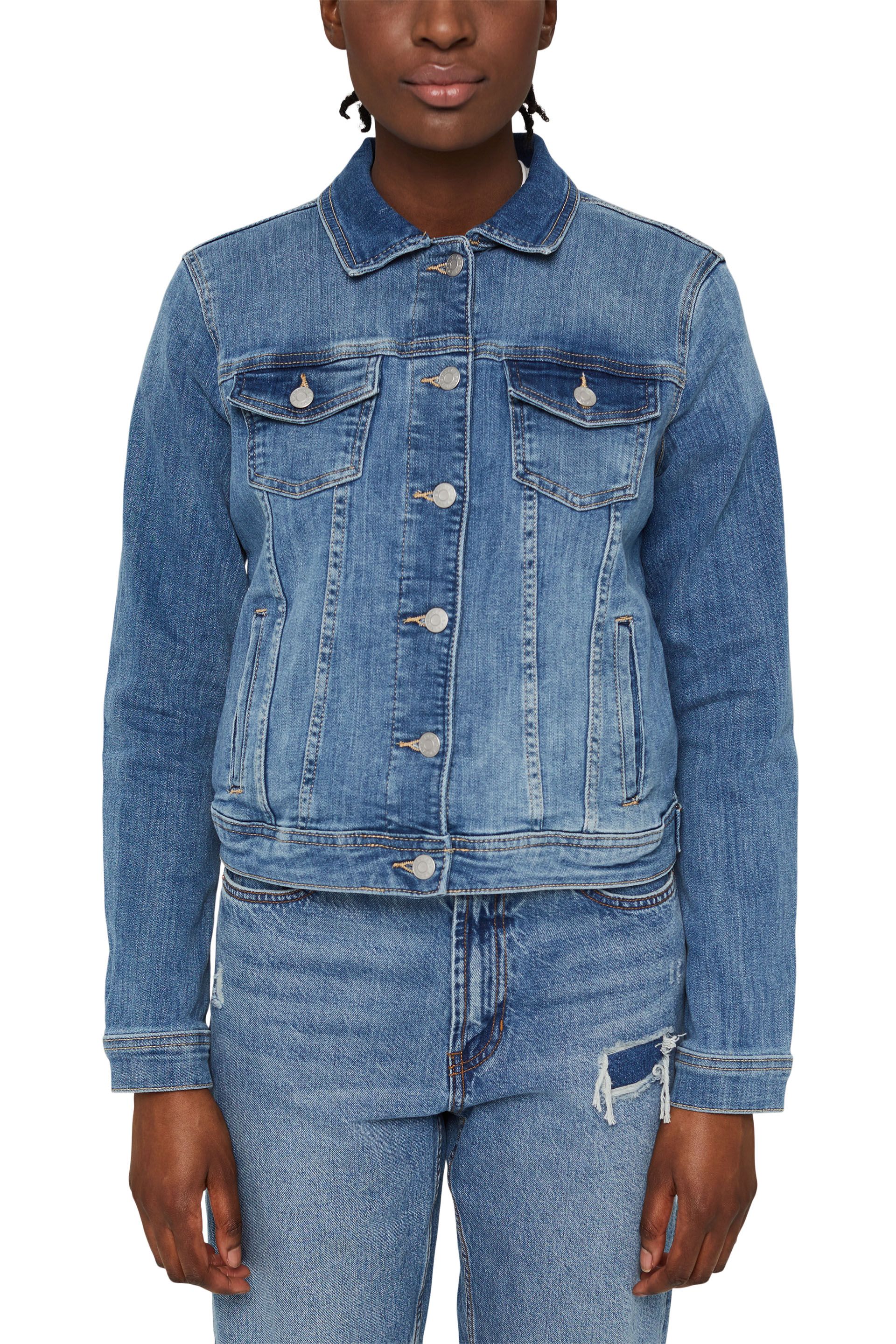 Jeansjacke im Used-Look