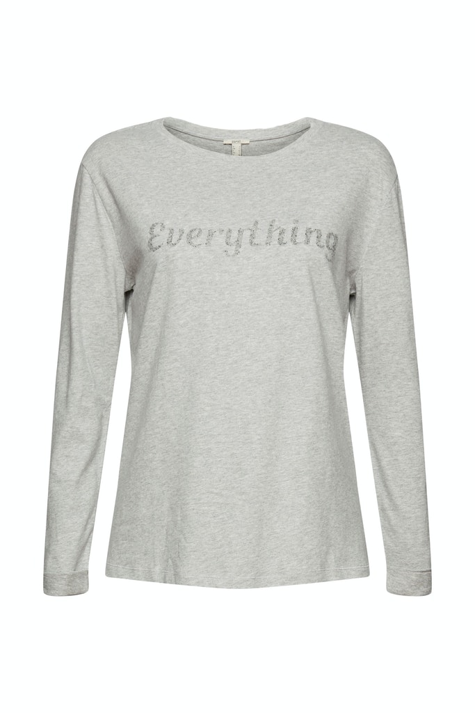Longsleeve mit Wording aus Glasperlen