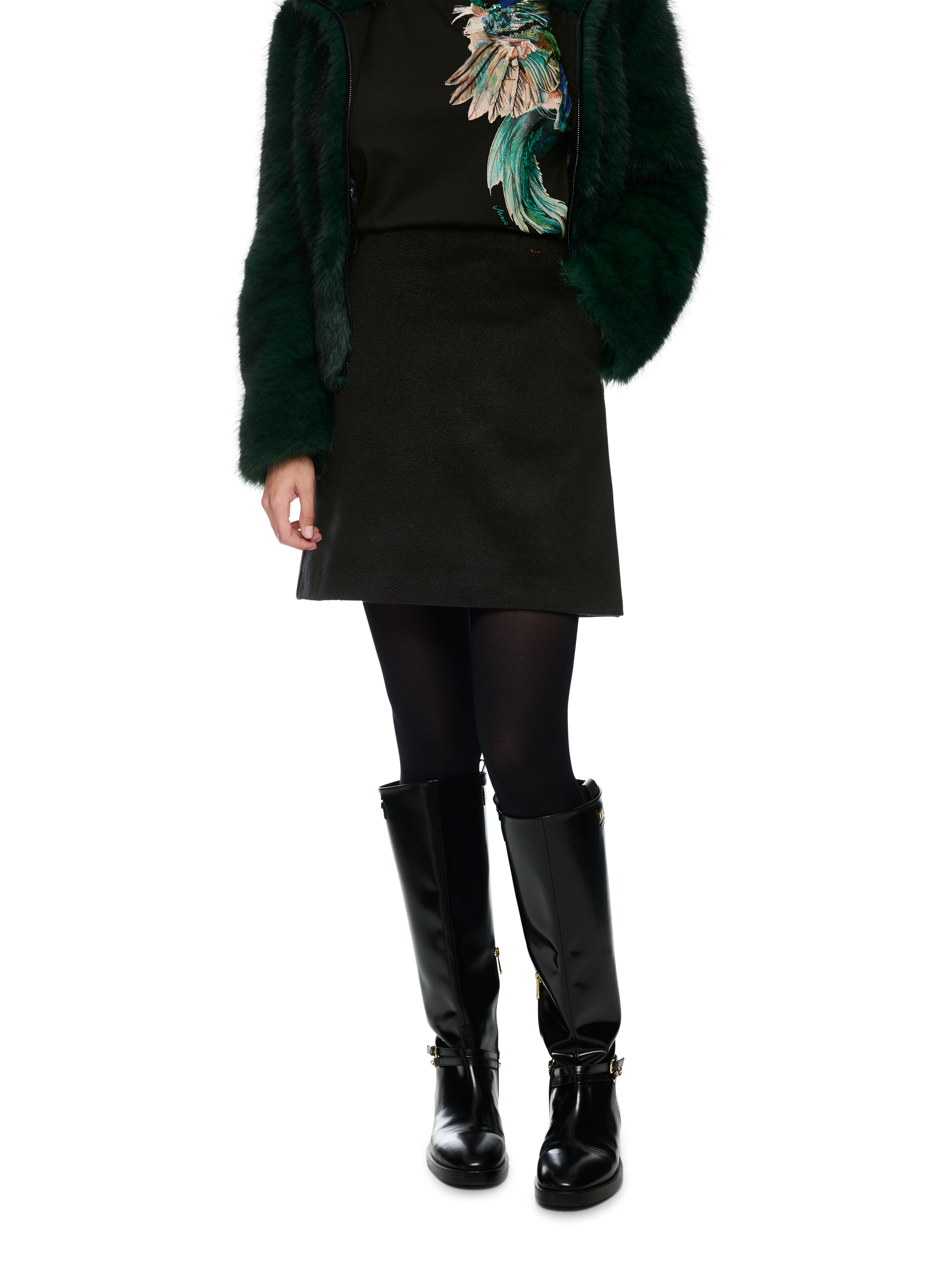 Ausgestellter Rock aus Wollmix