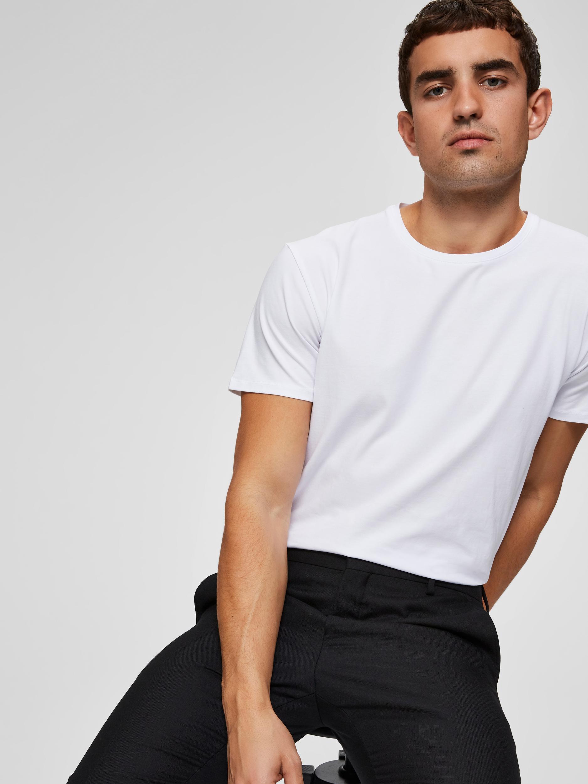 SLHNEWPIMA SS O-NECK TEE B NOOS