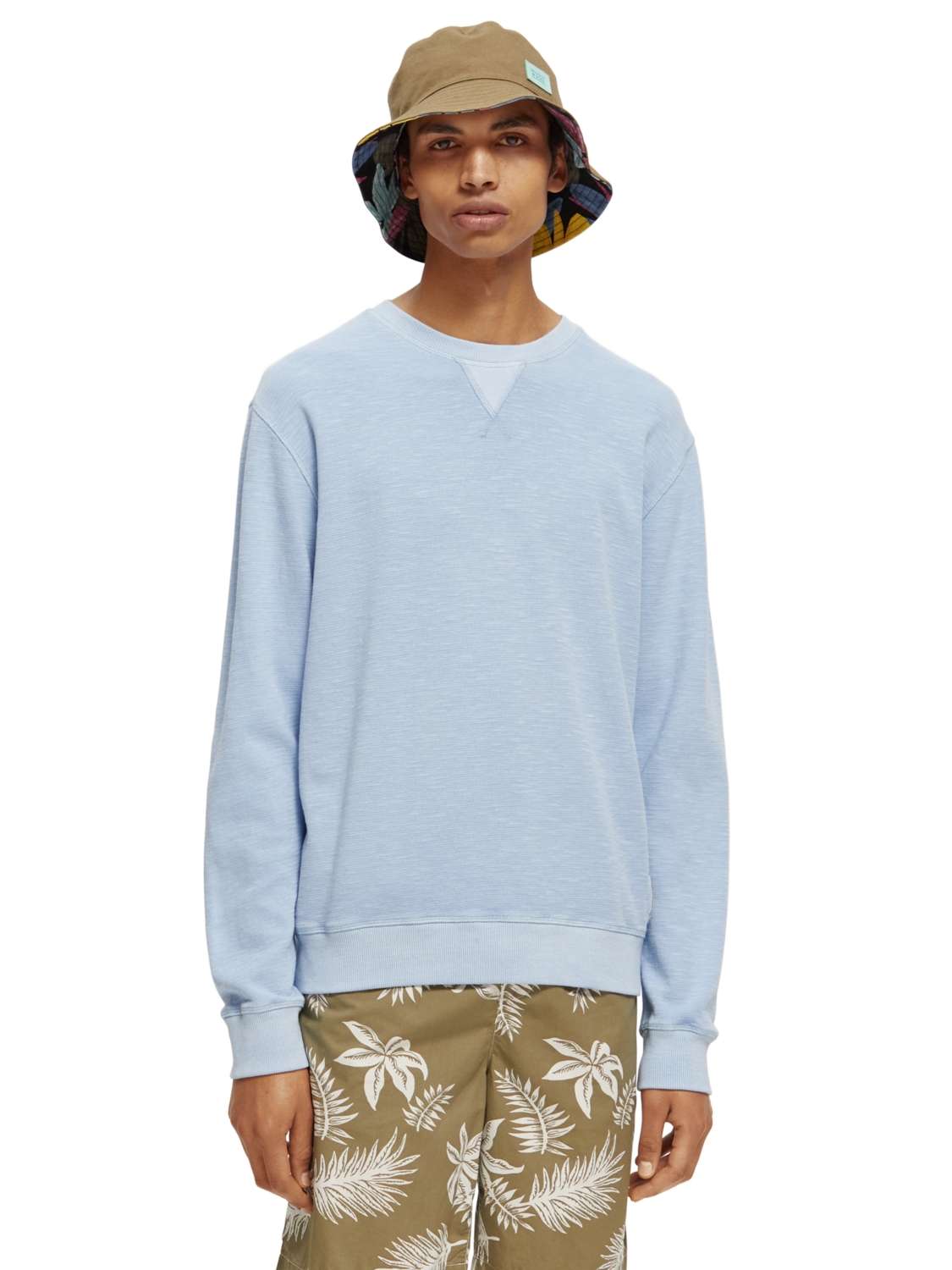 Garment dye structured sweatshirt