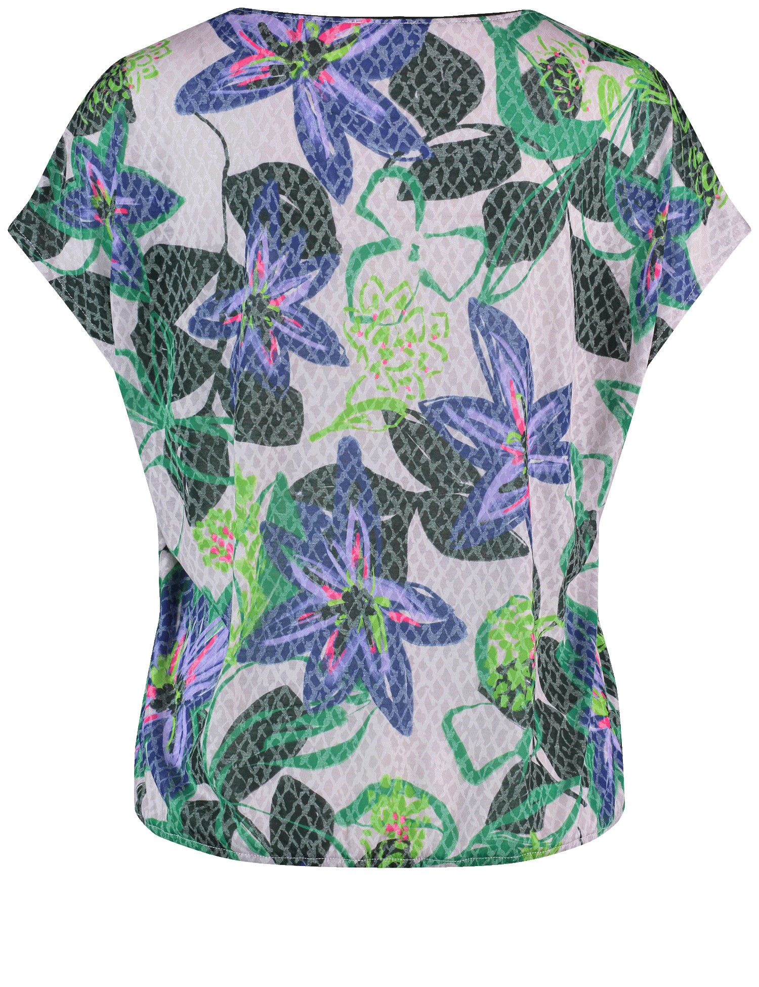 Floral gemustertes Shirt mit Ausbrenner-Qualität
