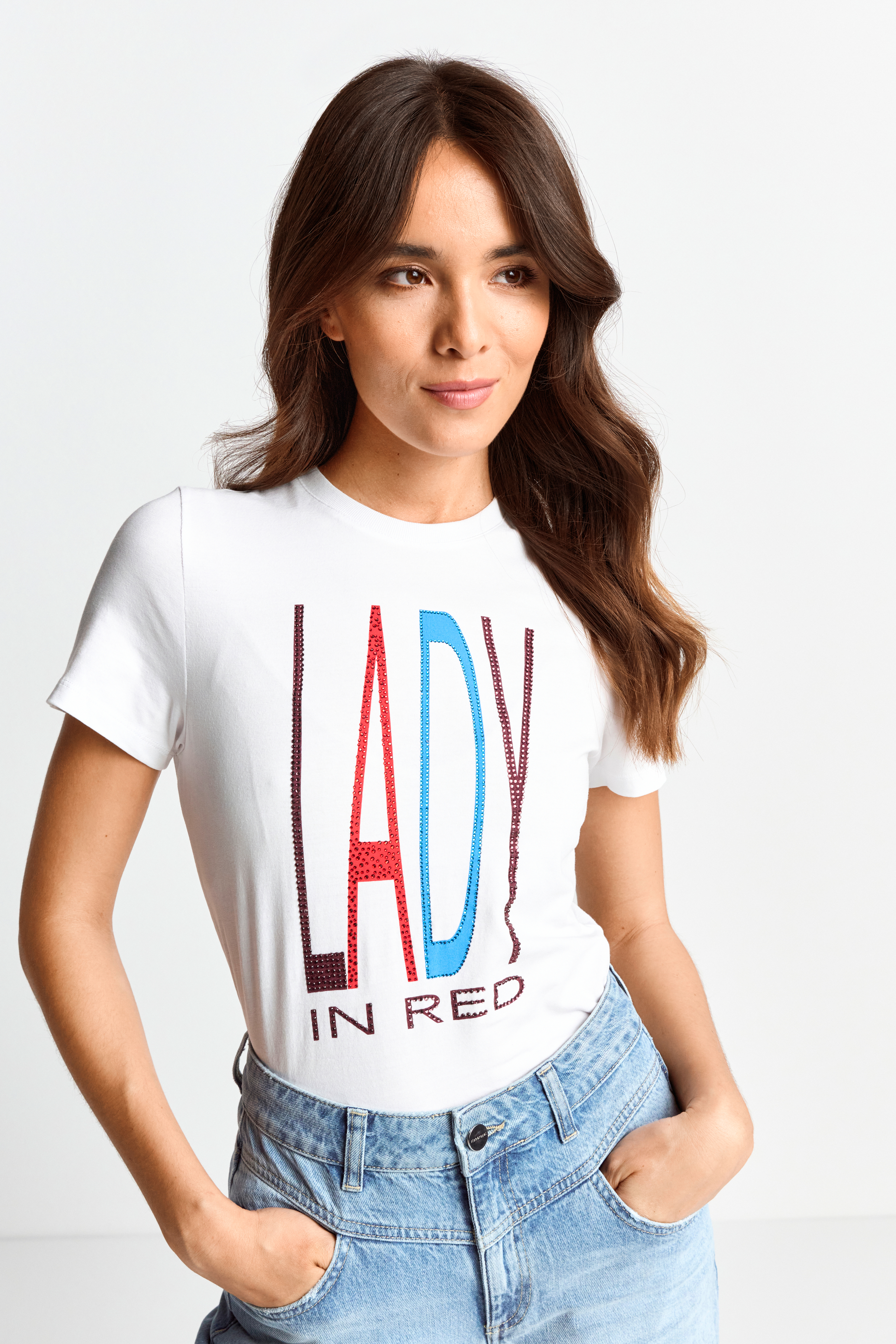 Slim Fit T-Shirt with print "Lady" organic