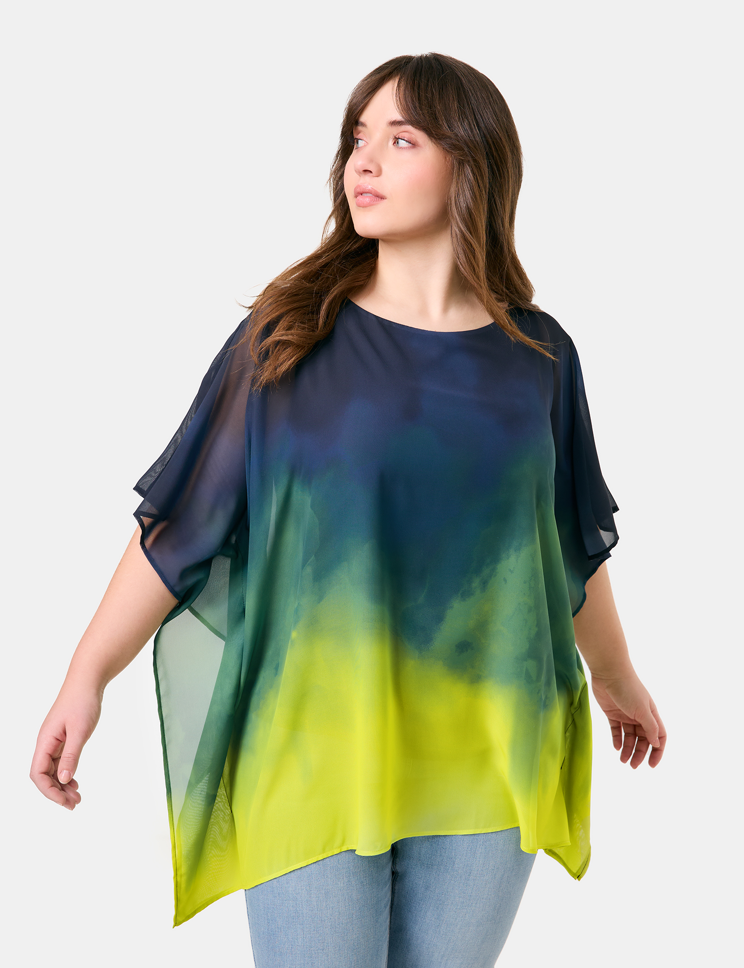 Oversized-Bluse im Lagen-Look