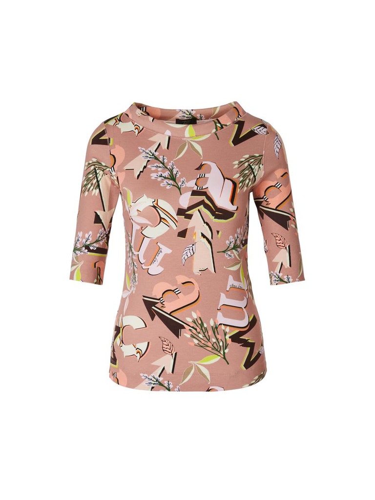Baumwoll-Shirt mit Letterprint