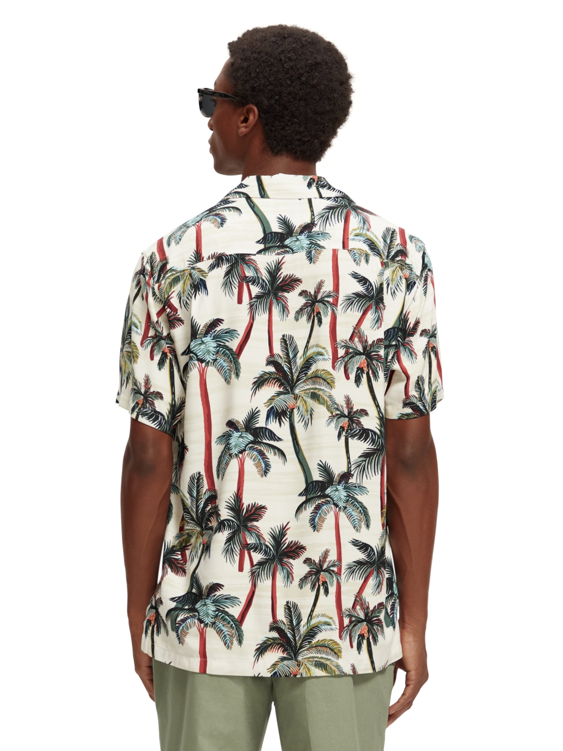 Short sleeved printed camp shirt