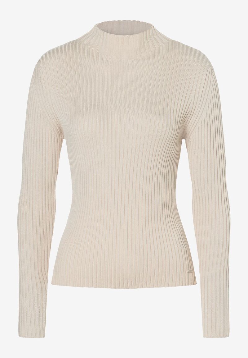 Rippstrick-Pullover  beige  Herbst-Kollektion
