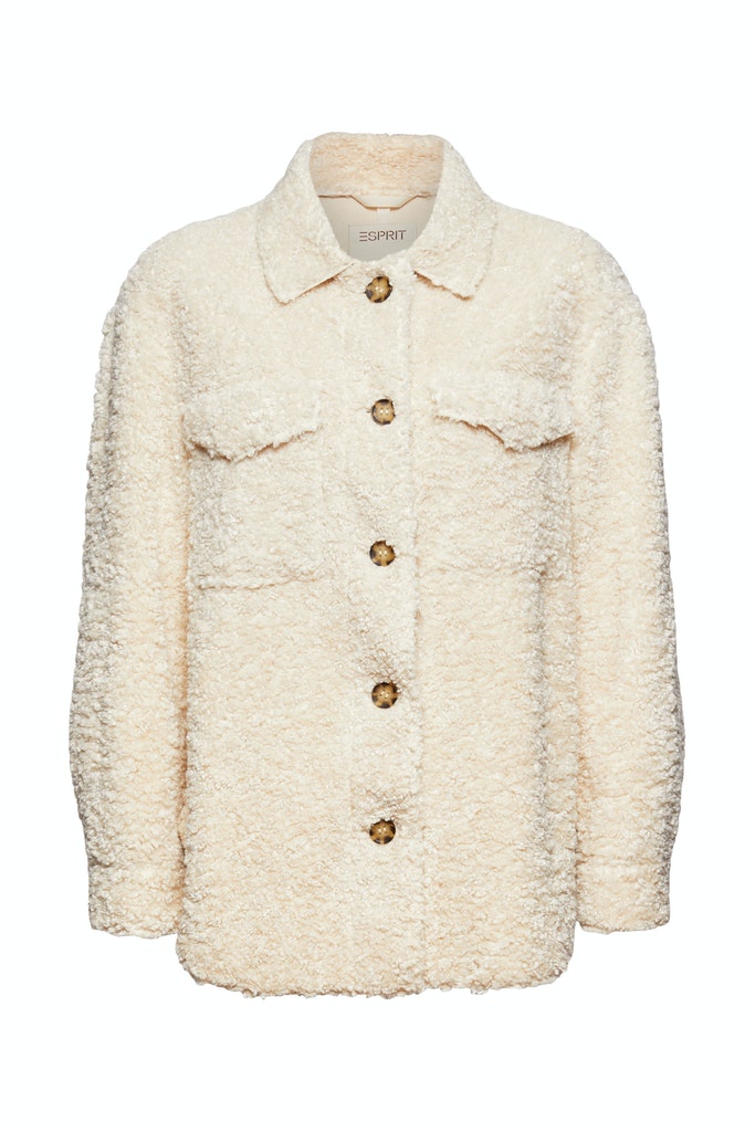 Recycelt: Shacket in Shearling-Optik