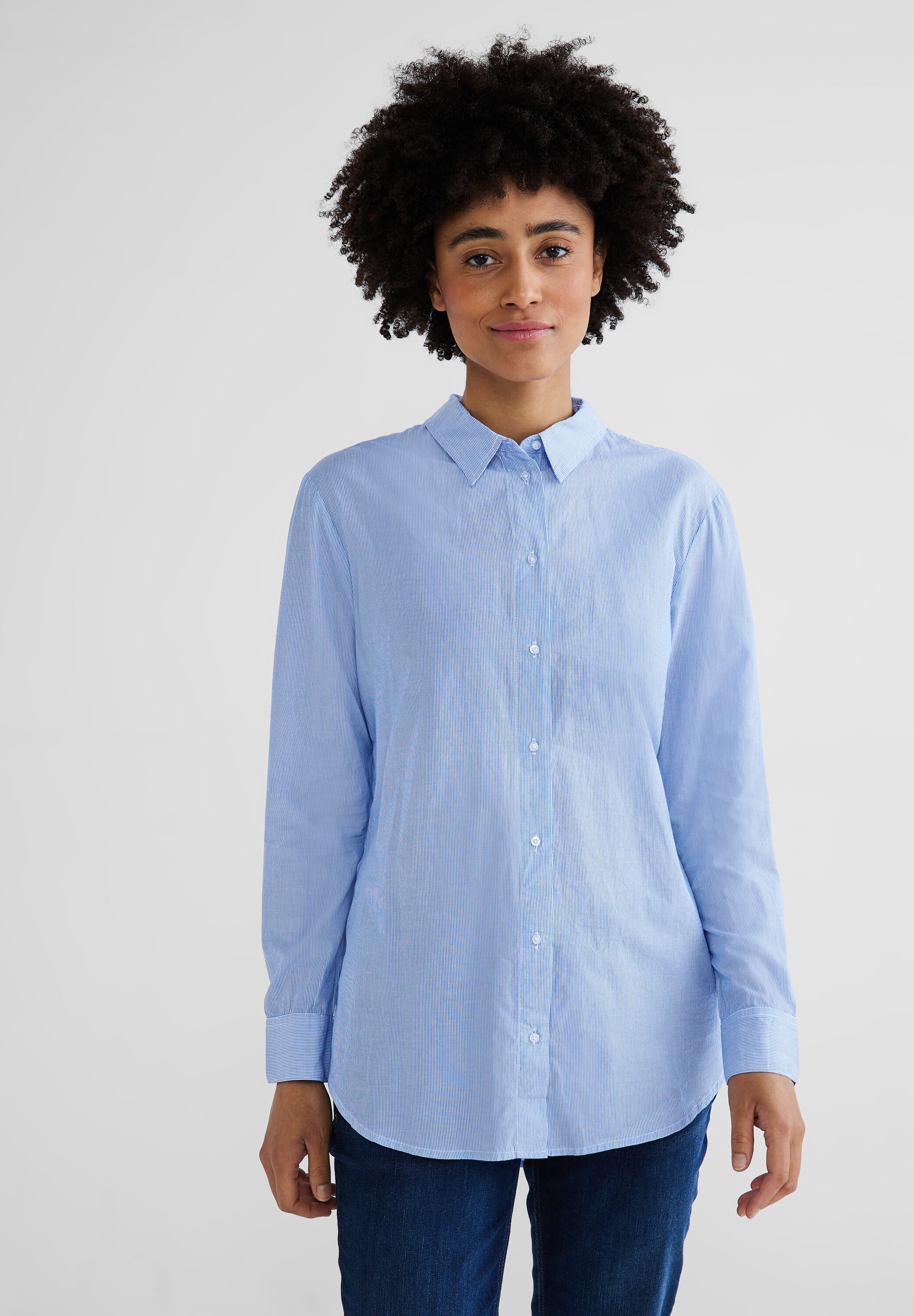 Longbluse mit Knopfleiste