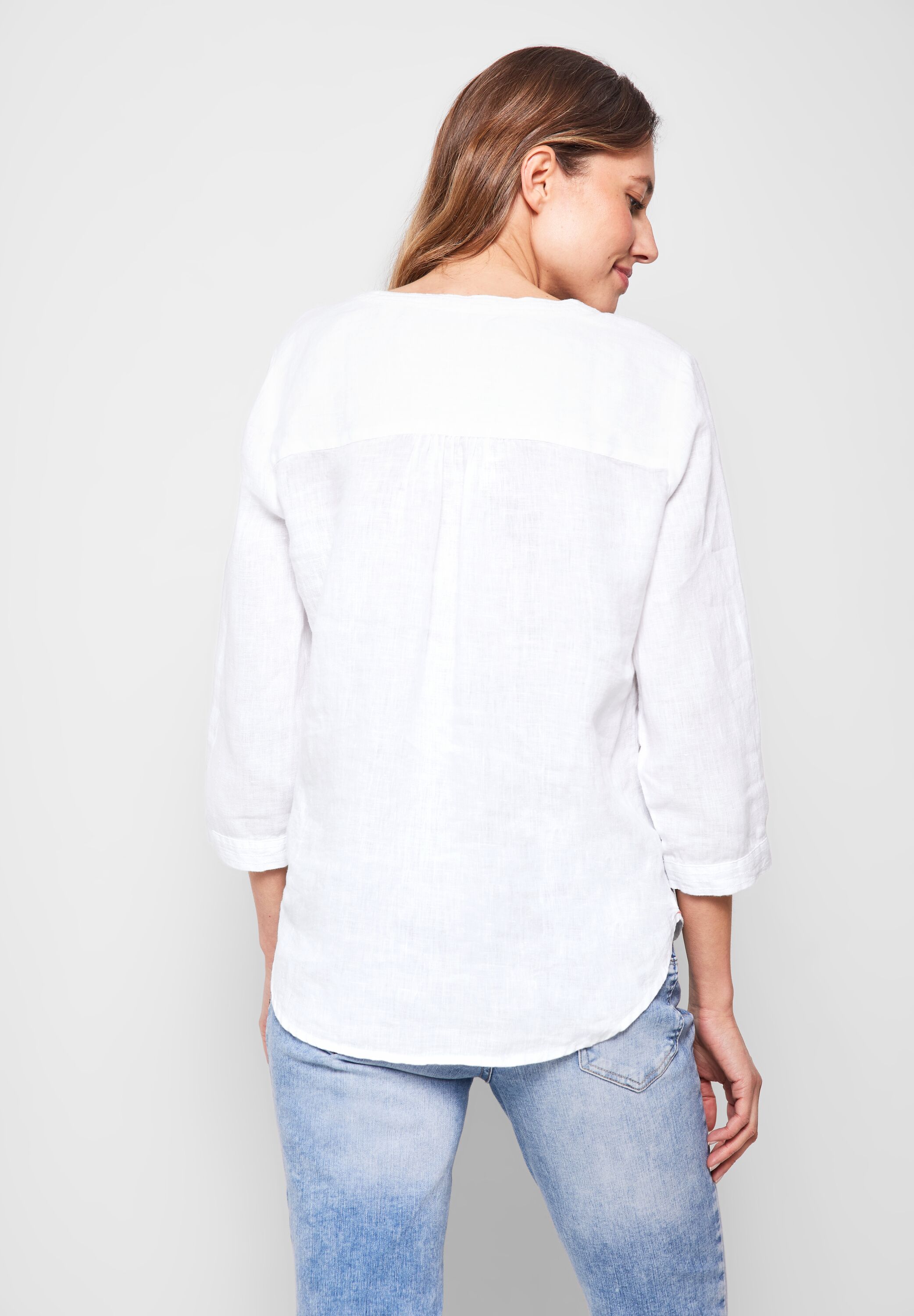 Leinenbluse in Unifarbe