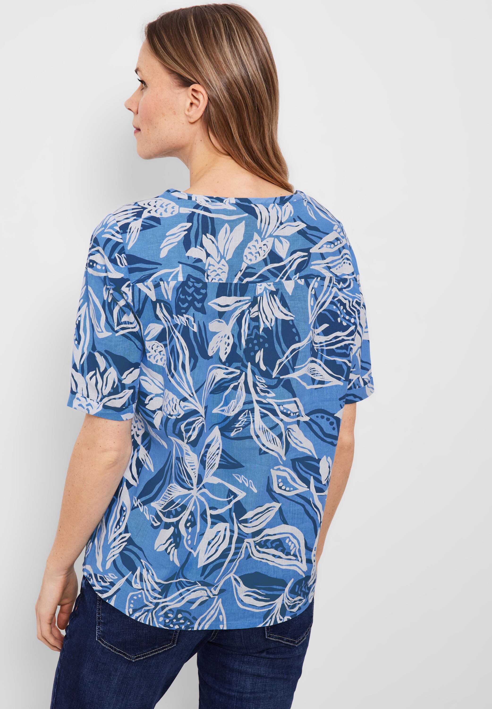 Leinenbluse mit Tunikaband