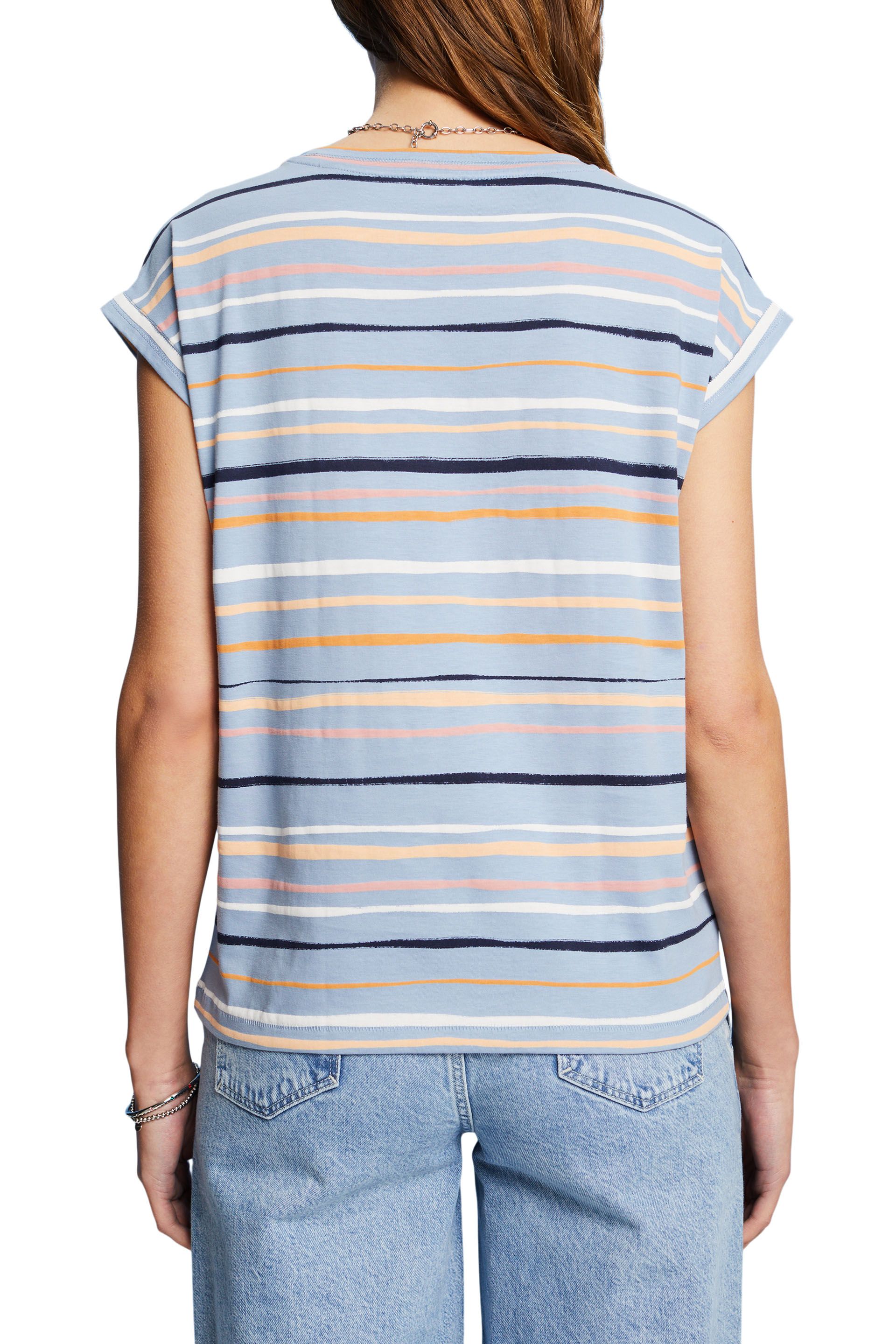 Gestreiftes T-Shirt, 100 % Baumwolle