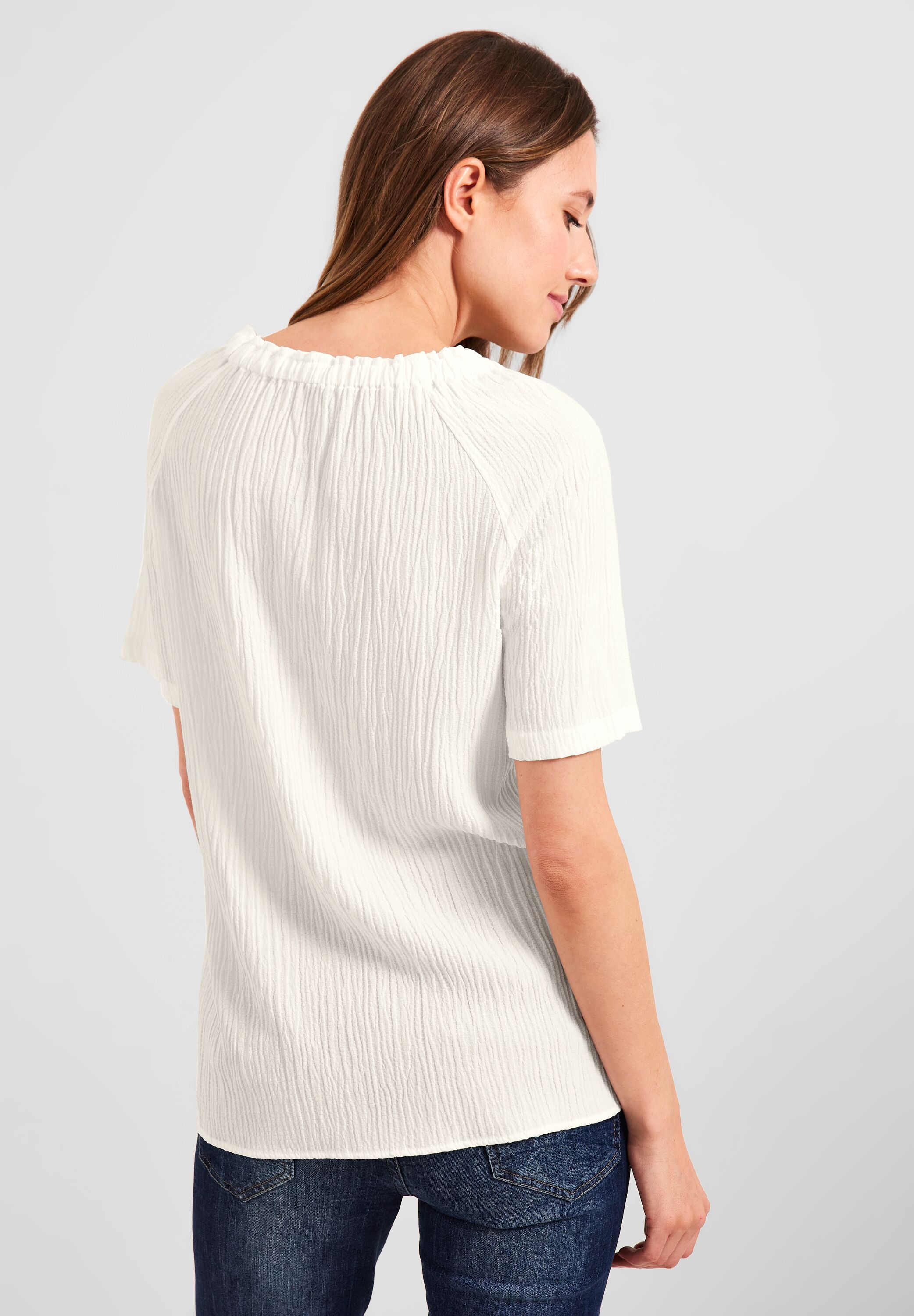 Unifarbene Struktur Bluse