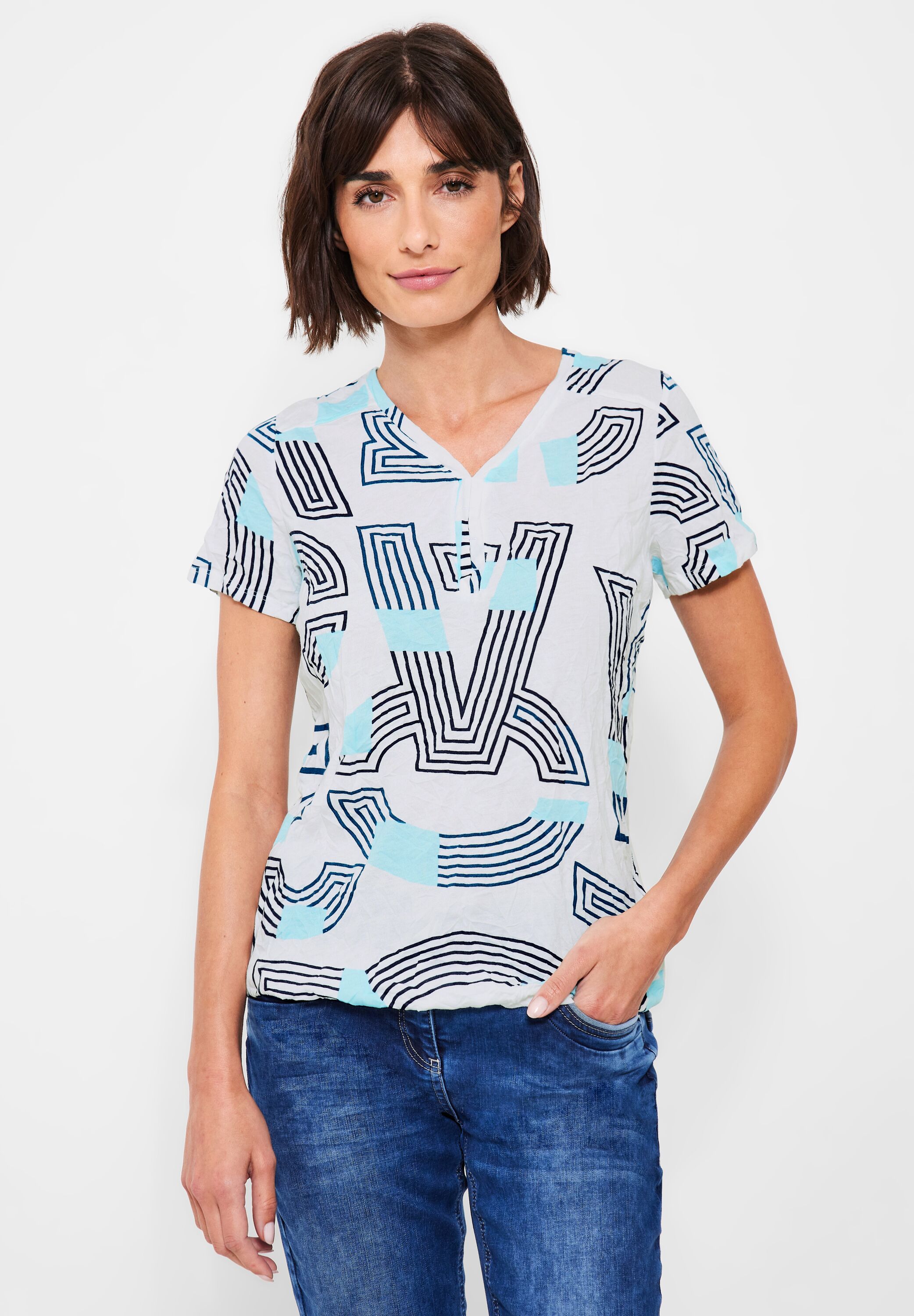 Shirt in Crinkle-Optik