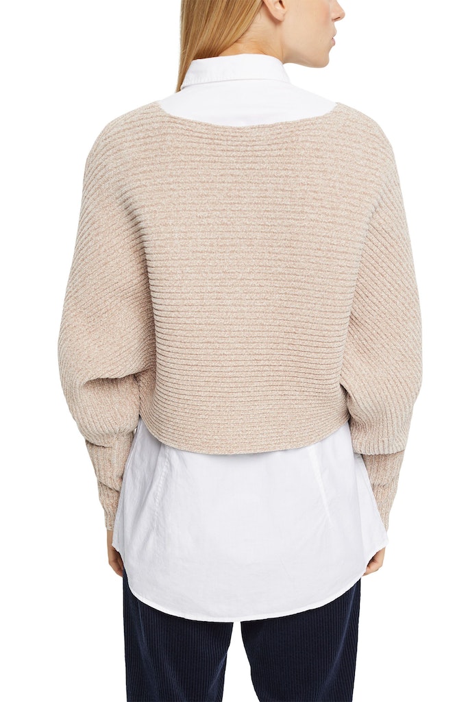 Chenille-Pullover mit Fledermausärmeln