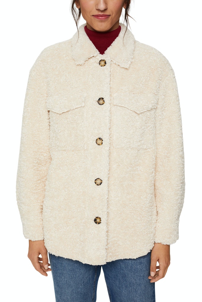 Recycelt: Shacket in Shearling-Optik