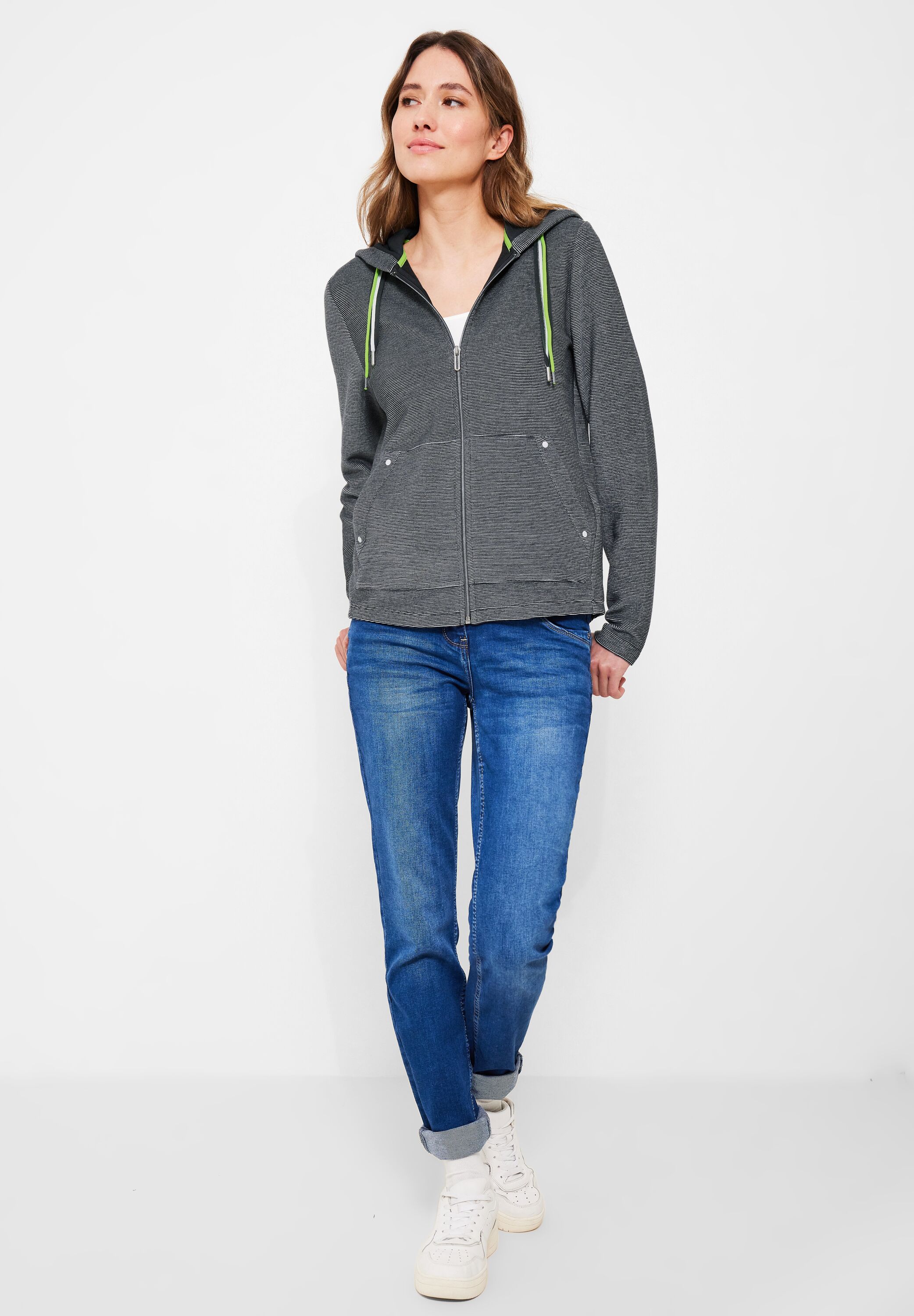 Shirtjacke mit Kapuze