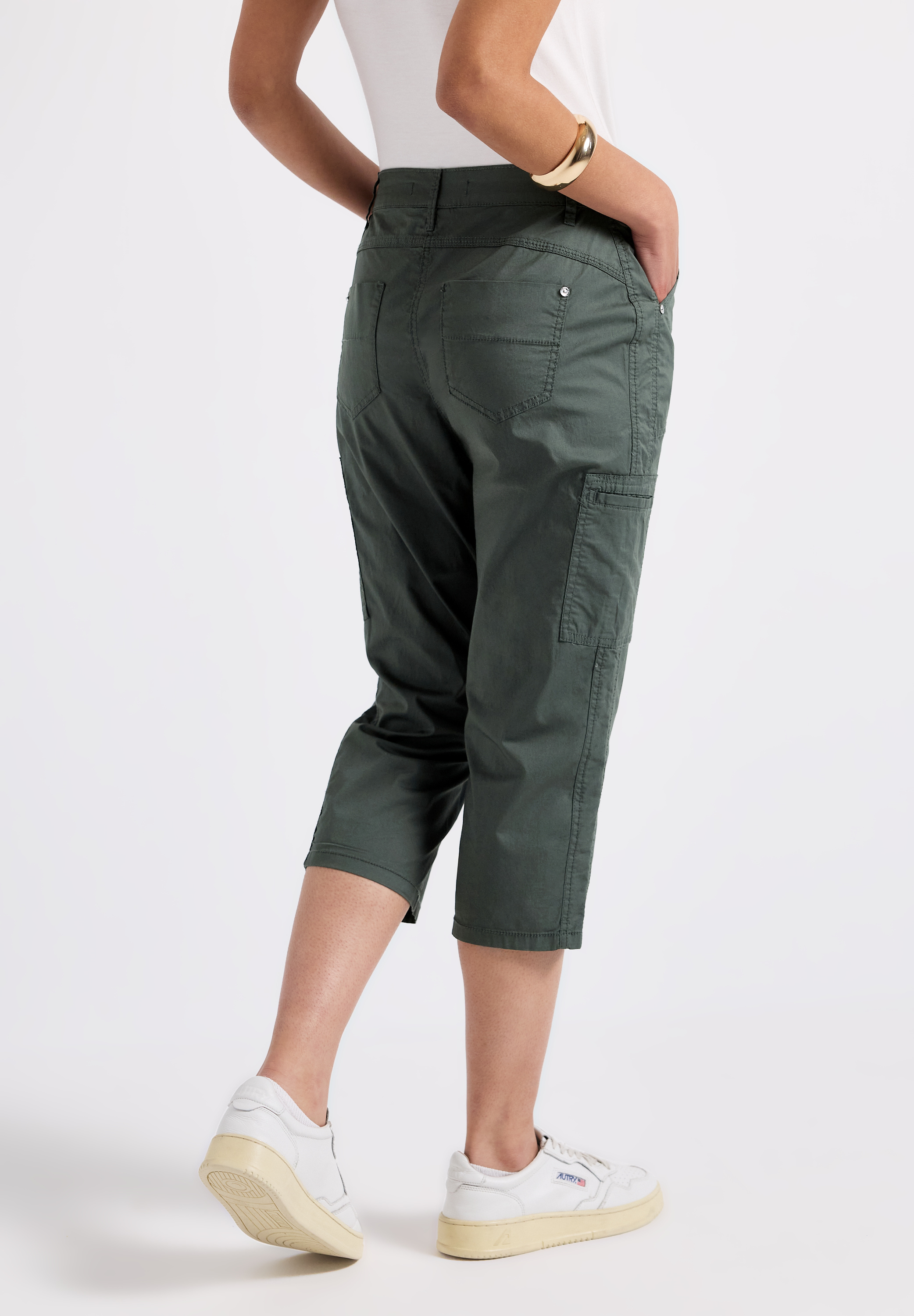 3/4 Satin Hose mit Taschen