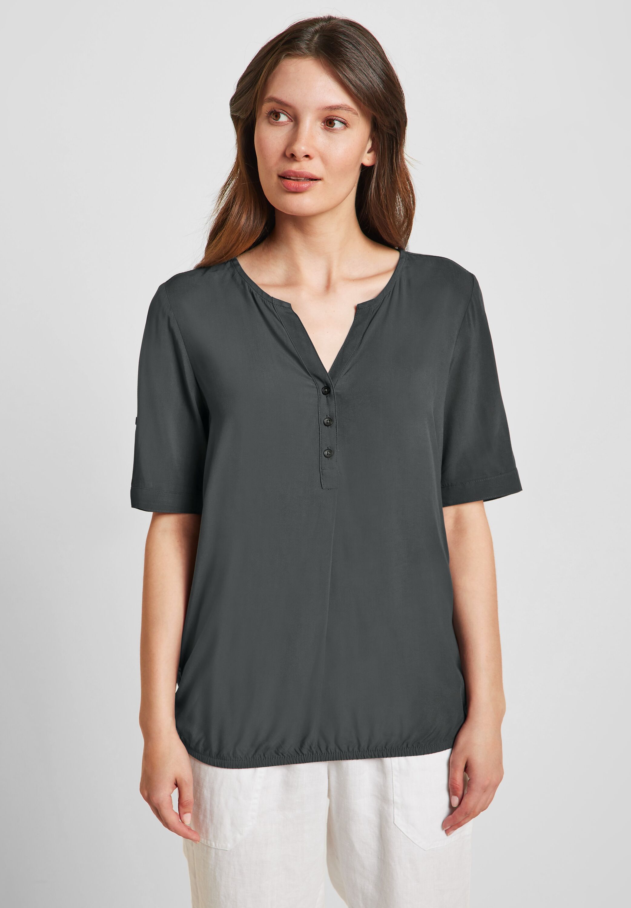 Unifarbene Basic Bluse