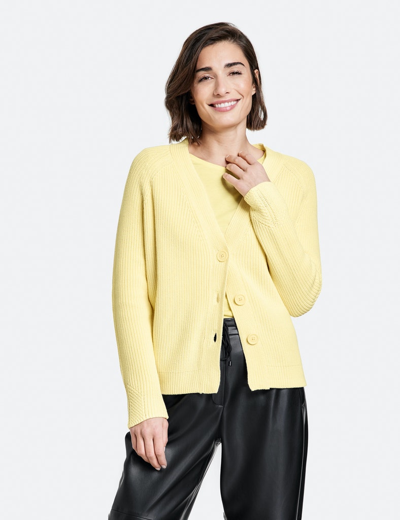 Gerippte Strickjacke GOTS