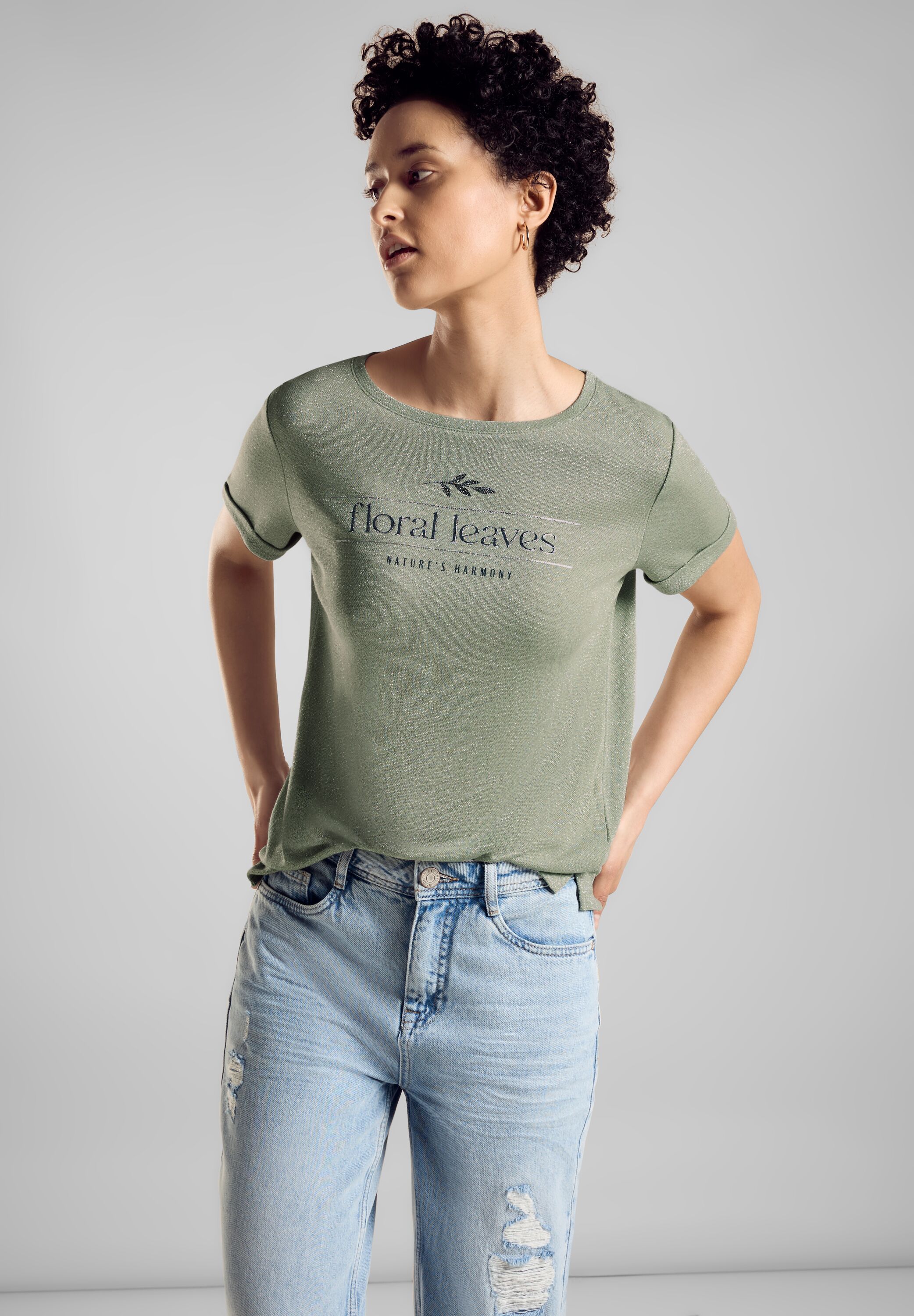 T-Shirt mit shiny Print