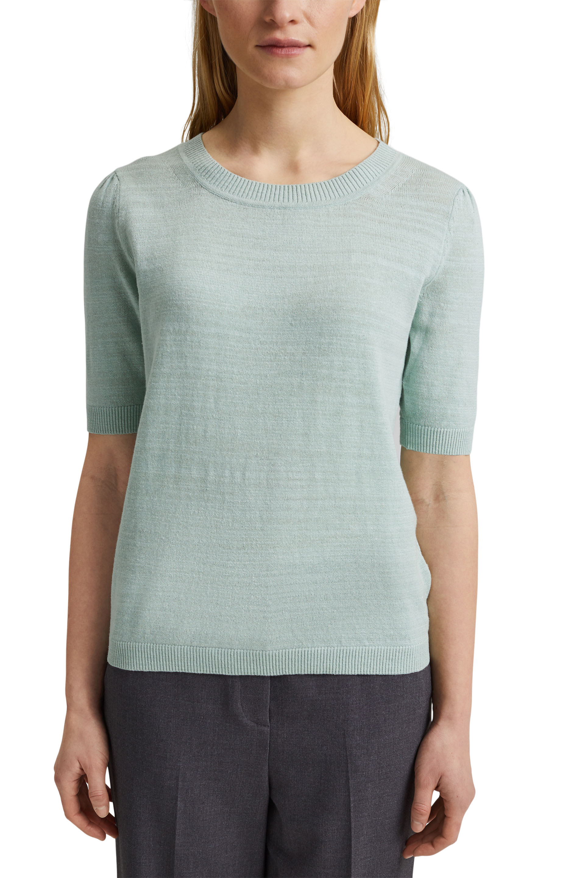 Leinen/Organic Cotton: Strick-Shirt