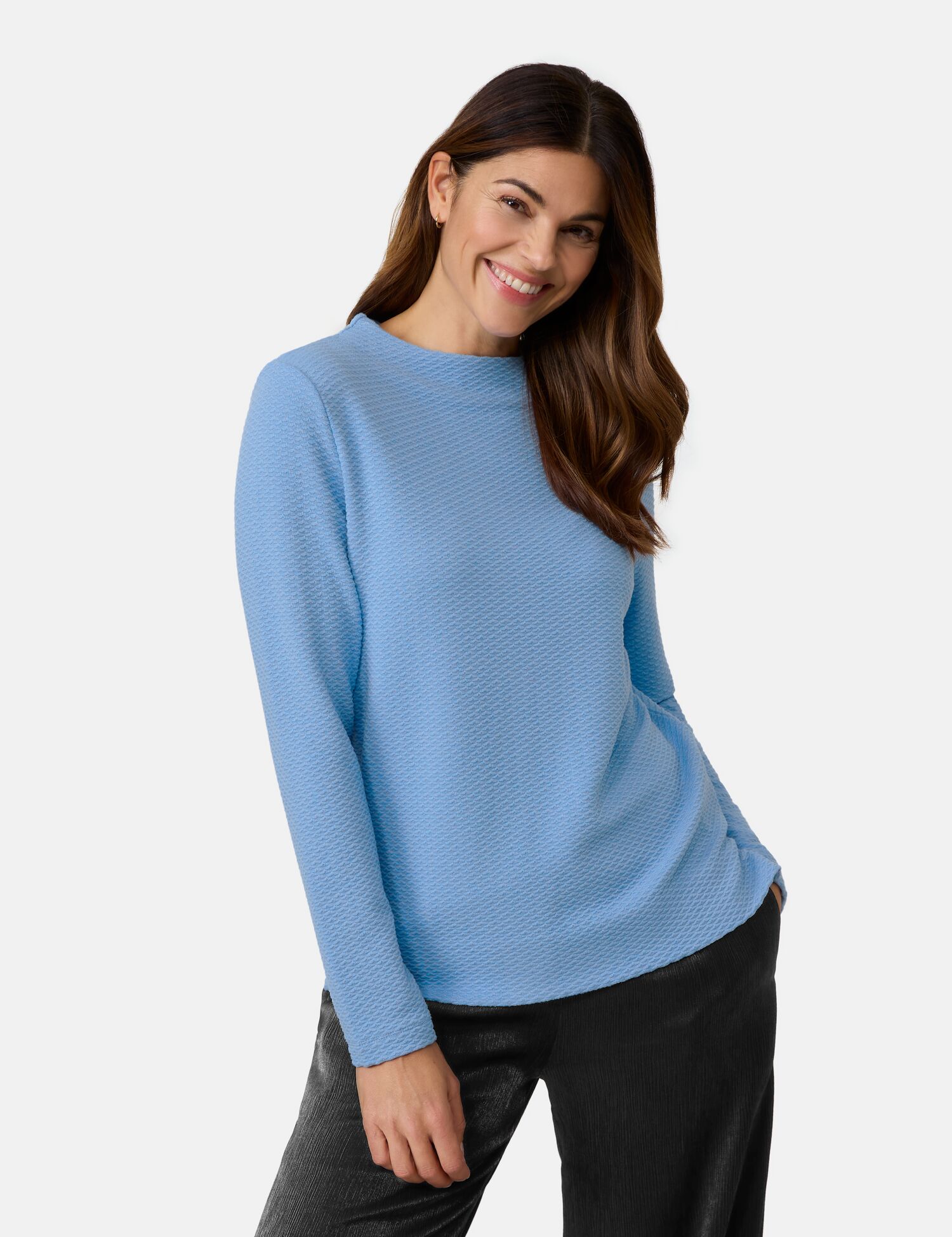 Langarmshirt in Strukturoptik