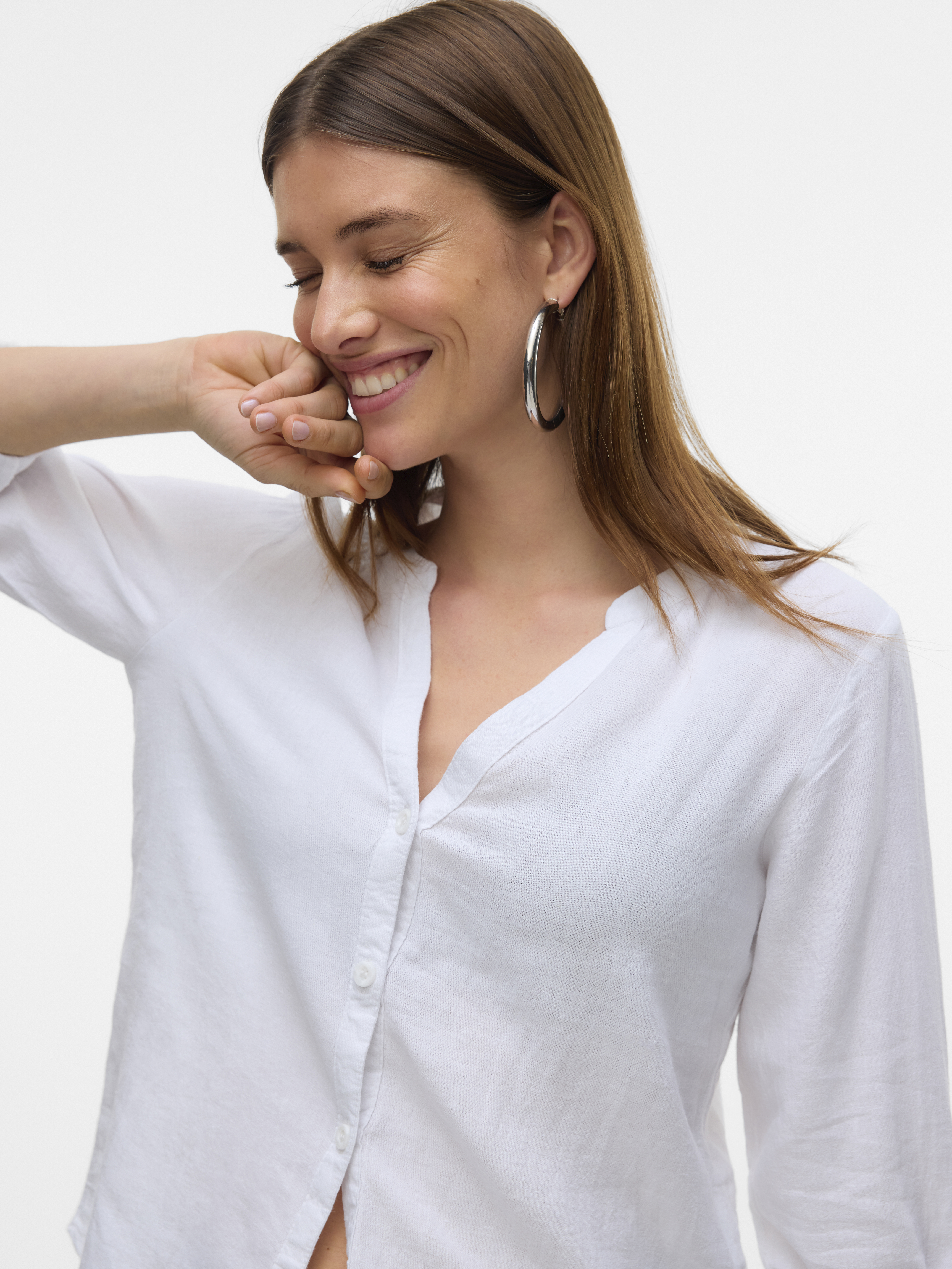 VMLINN LS V-NECK SHIRT WVN NOOS