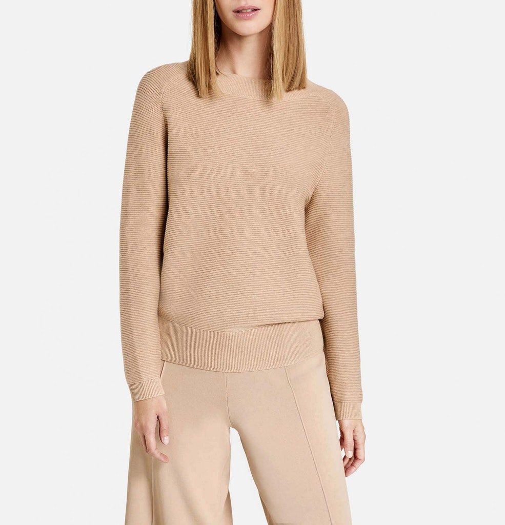 Pullover mit Strukturstrick Organic Cotton