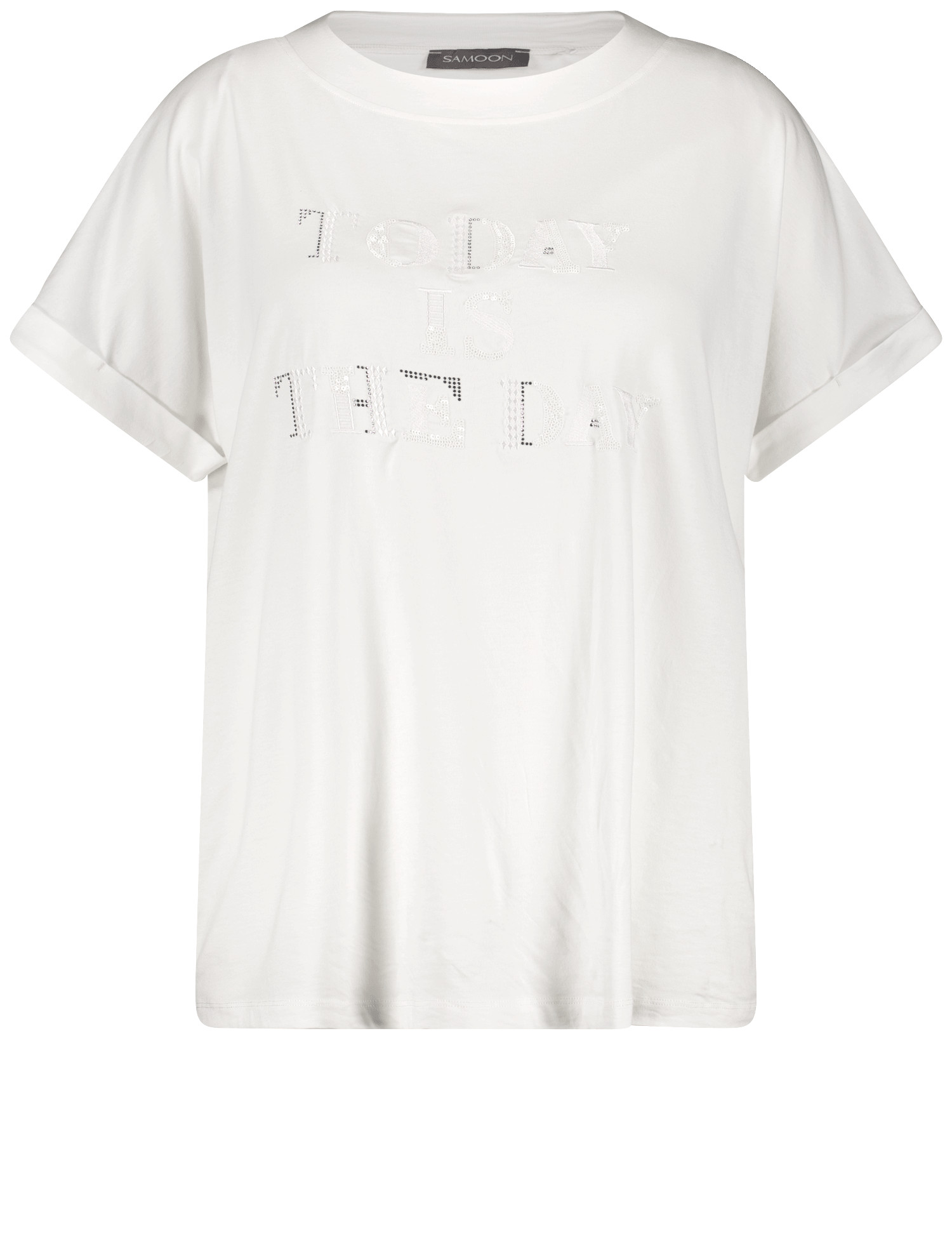T-Shirt mit appliziertem Wording