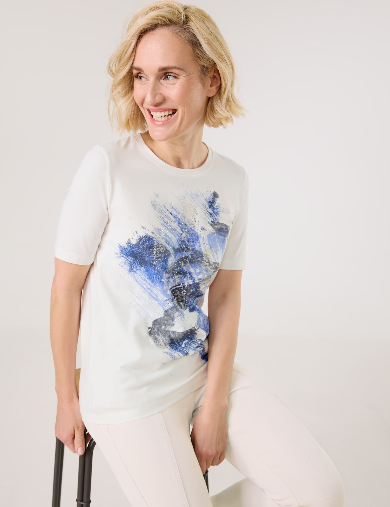 T-Shirt mit abstraktem Frontprint