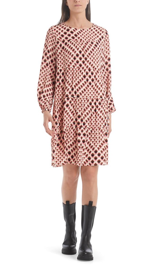 Crêpe-Kleid mit Grafikmuster