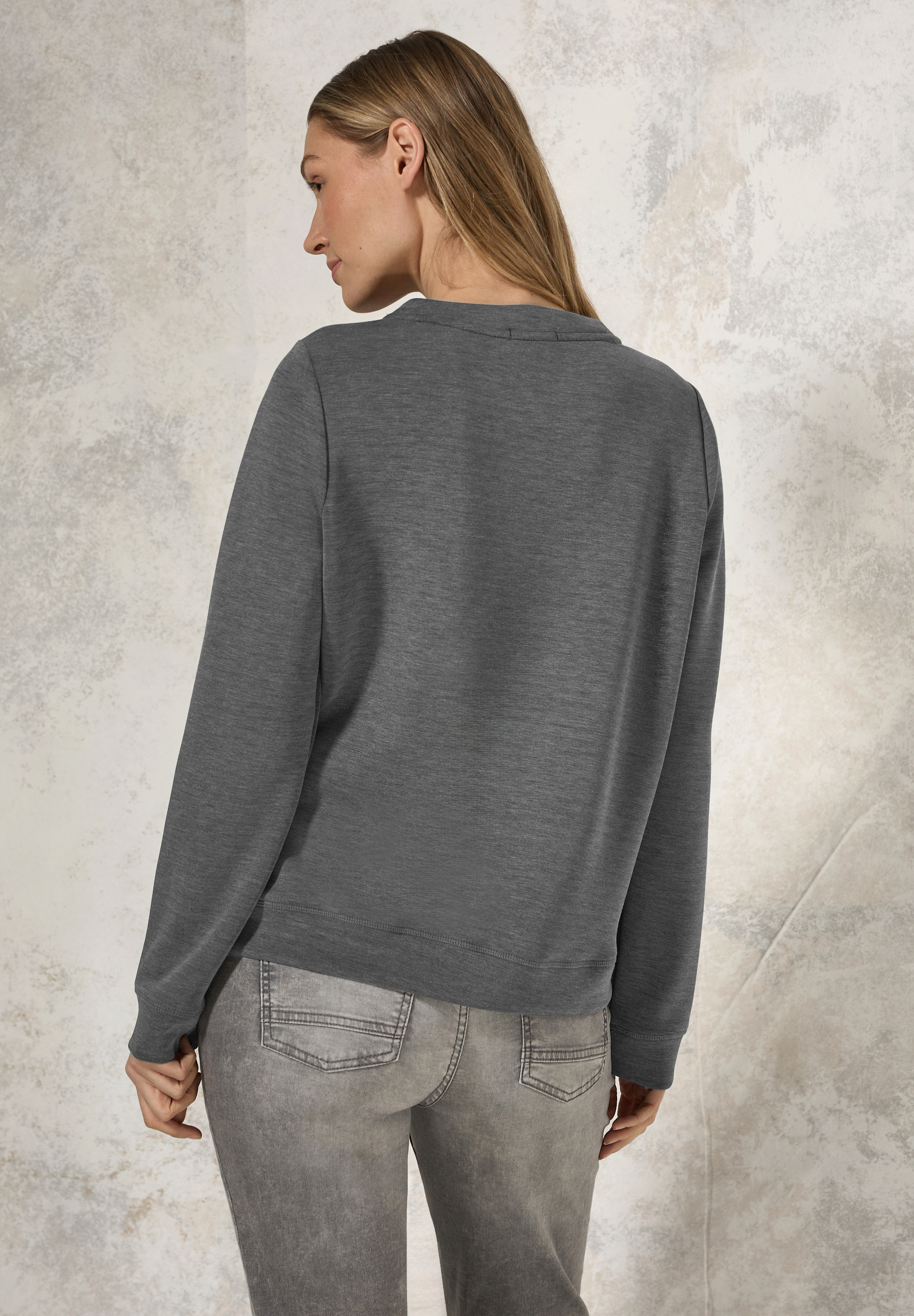 Silk-Look Sweater mit Print